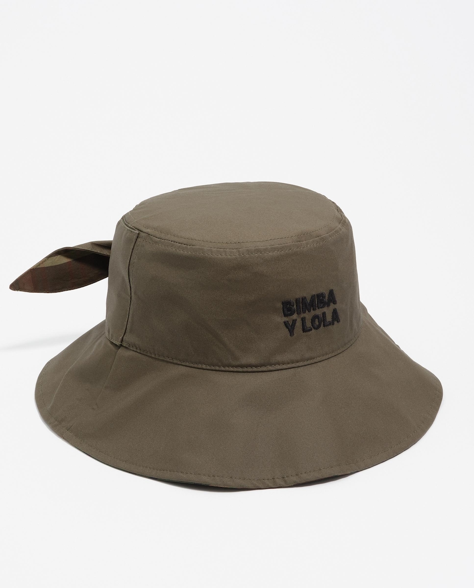 Chapéu Bucket com Laço Algodão Caqui-1