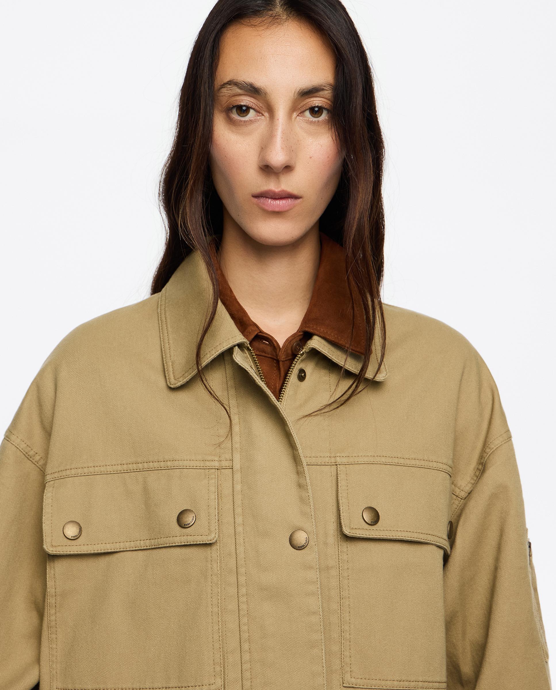 Casaco em Algodão e Cintura Ajustável Bege-5