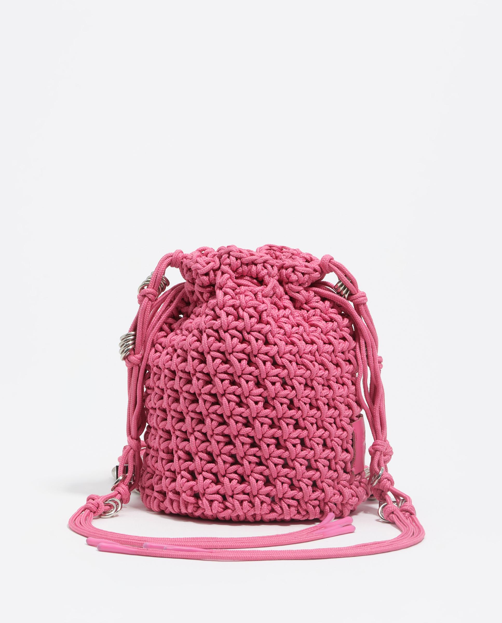 Mala a Tiracolo de Nylon em Bordeaux Rosa-1