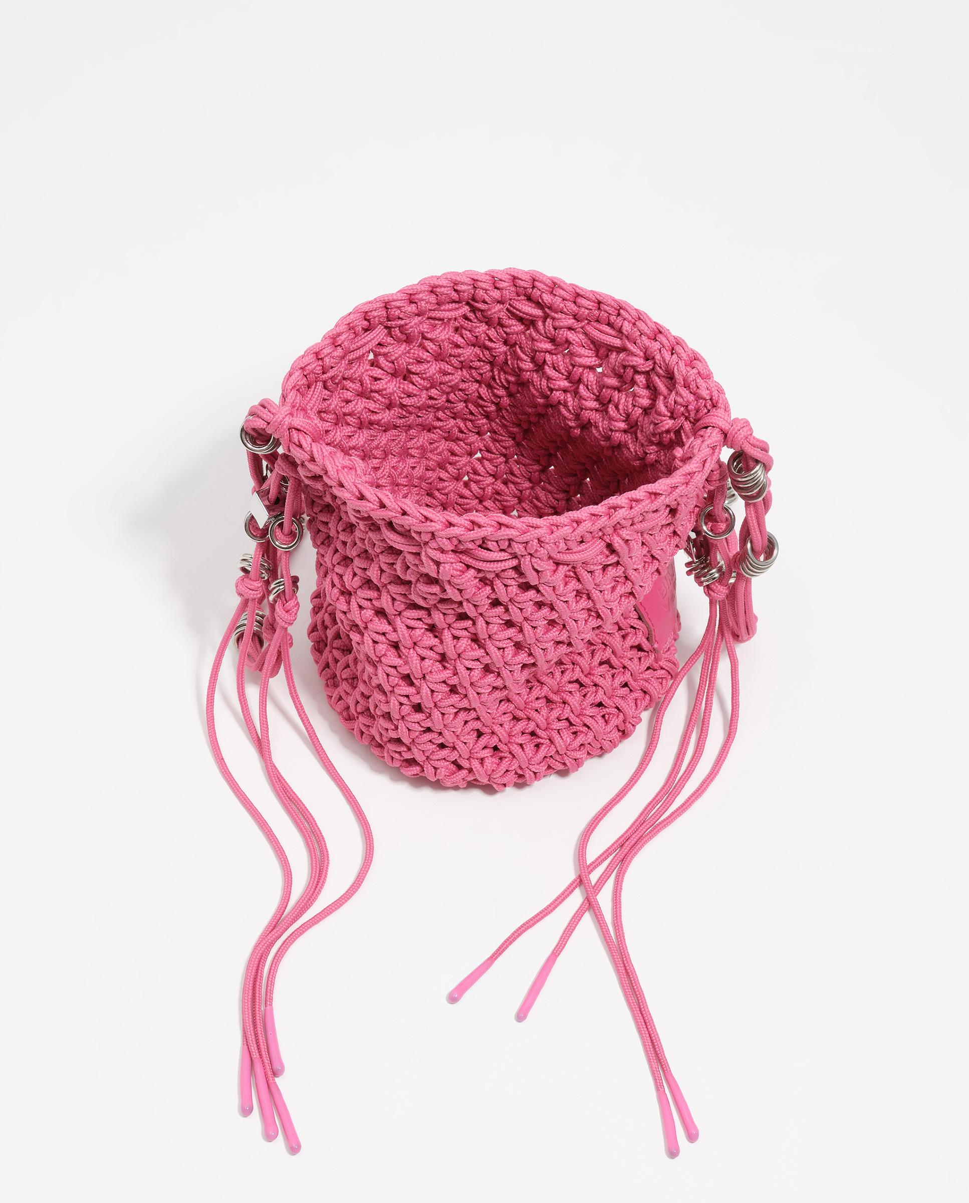 Mala a Tiracolo de Nylon em Bordeaux Rosa-4
