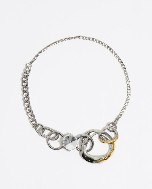 Imagem 0 de Colar Corrente e Texturas Prateado