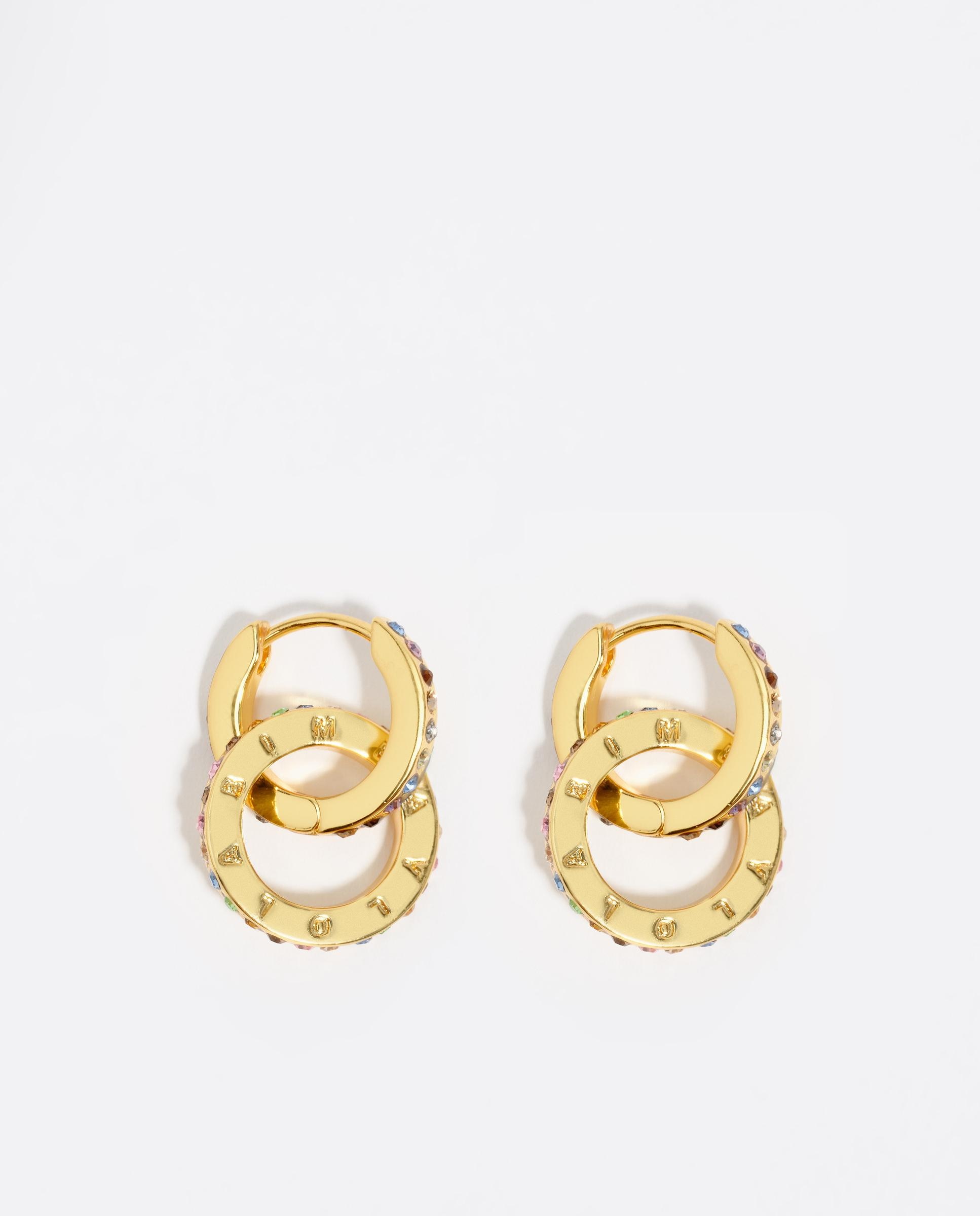 Imagem 0 de Brincos Duplo Aro com Logo Dourado