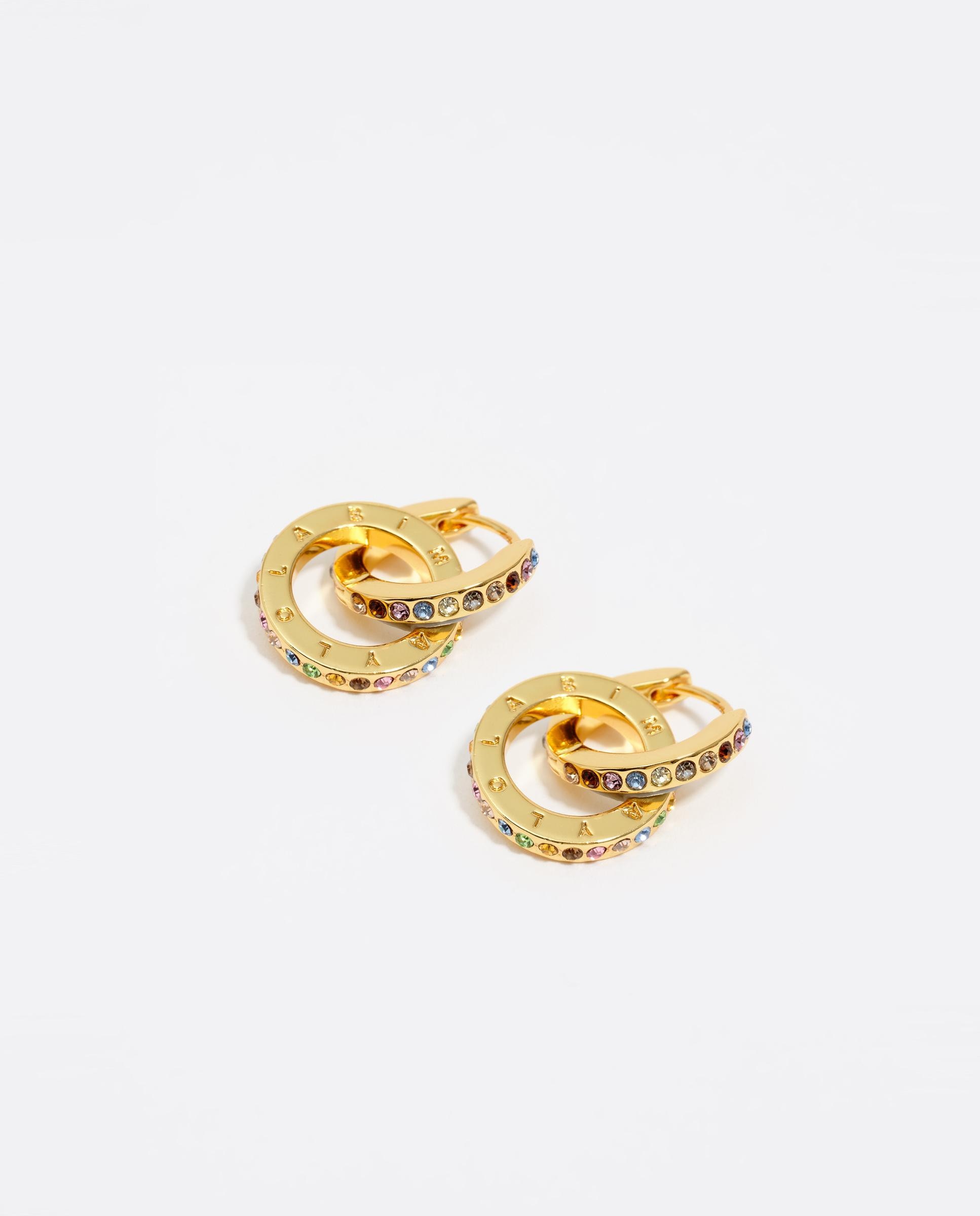 Brincos Duplo Aro com Logo Dourado Dourado-2