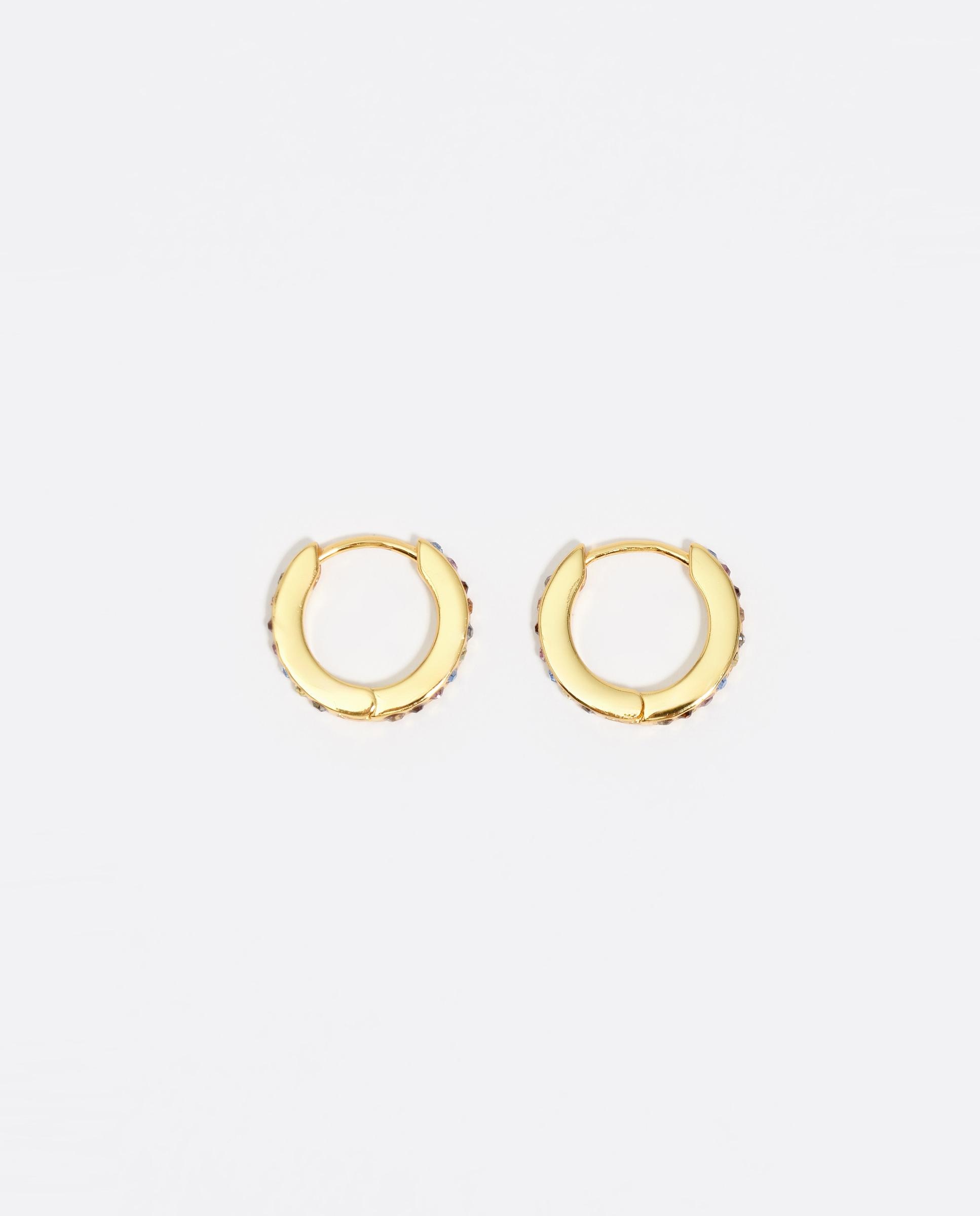 Brincos Duplo Aro com Logo Dourado Dourado-3