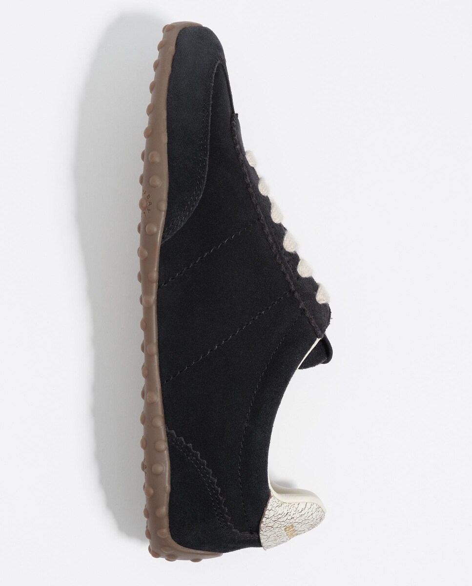 Sapatilhas Desportivas de Pele com Atacadores Preto-5