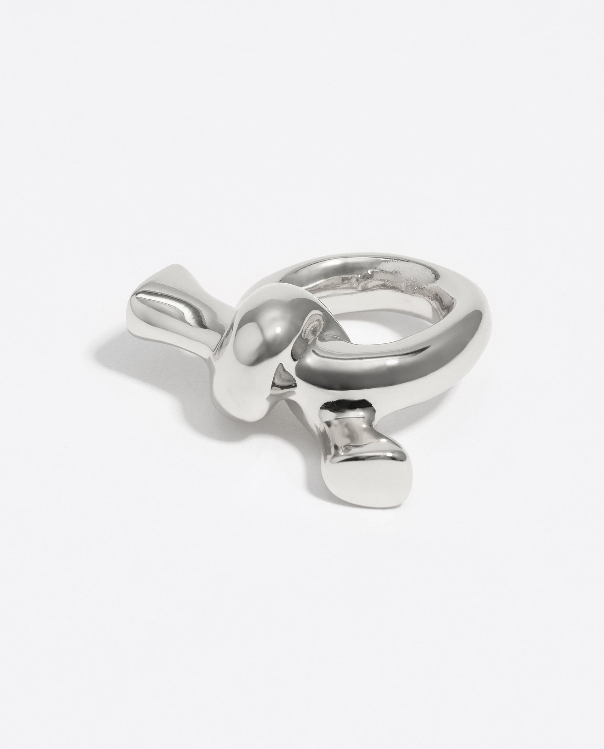 Anel para Lenço Nó Prata-1