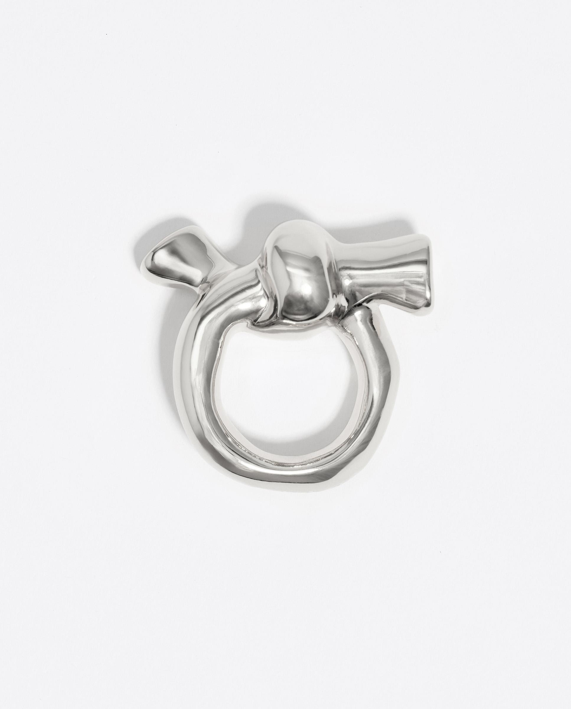 Anel para Lenço Nó Prata-2