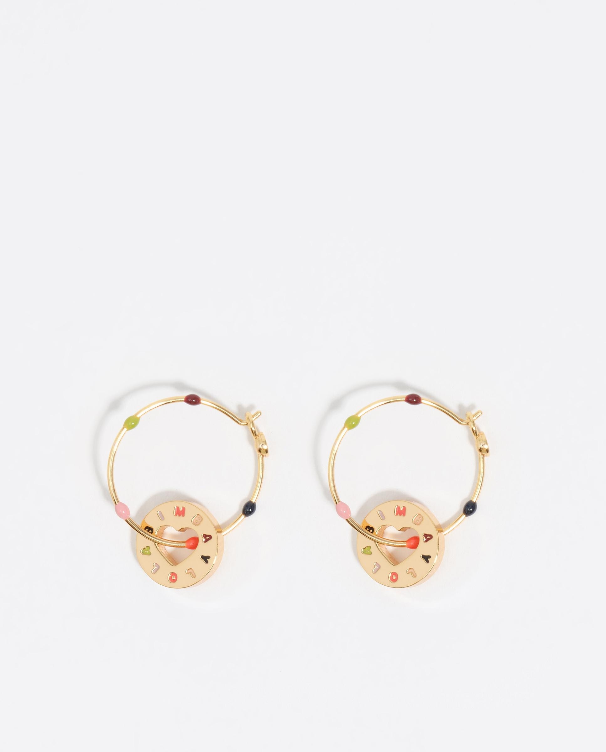 Pendientes aro logo multicolor dorado Dourado-1