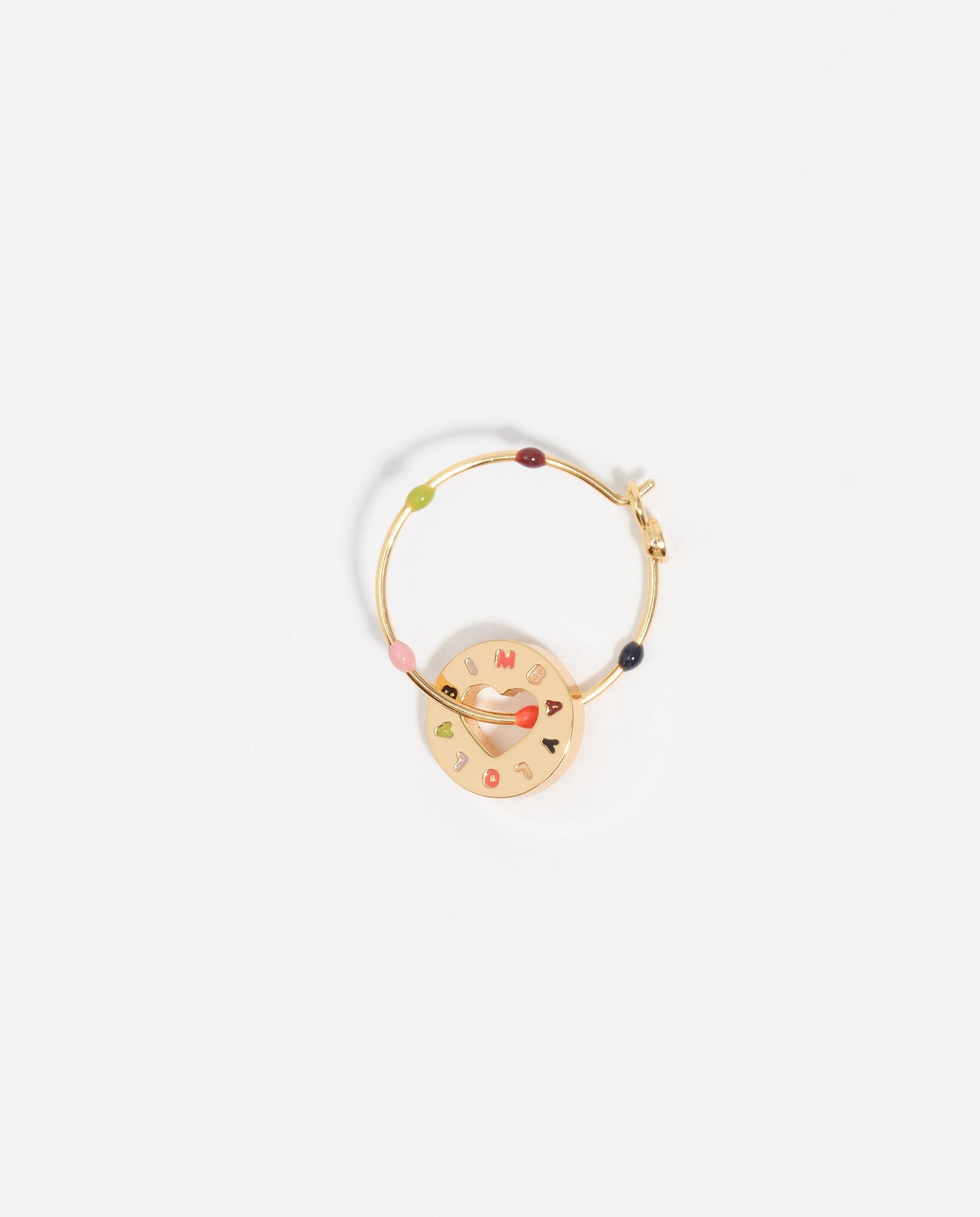 Pendientes aro logo multicolor dorado Dourado-2