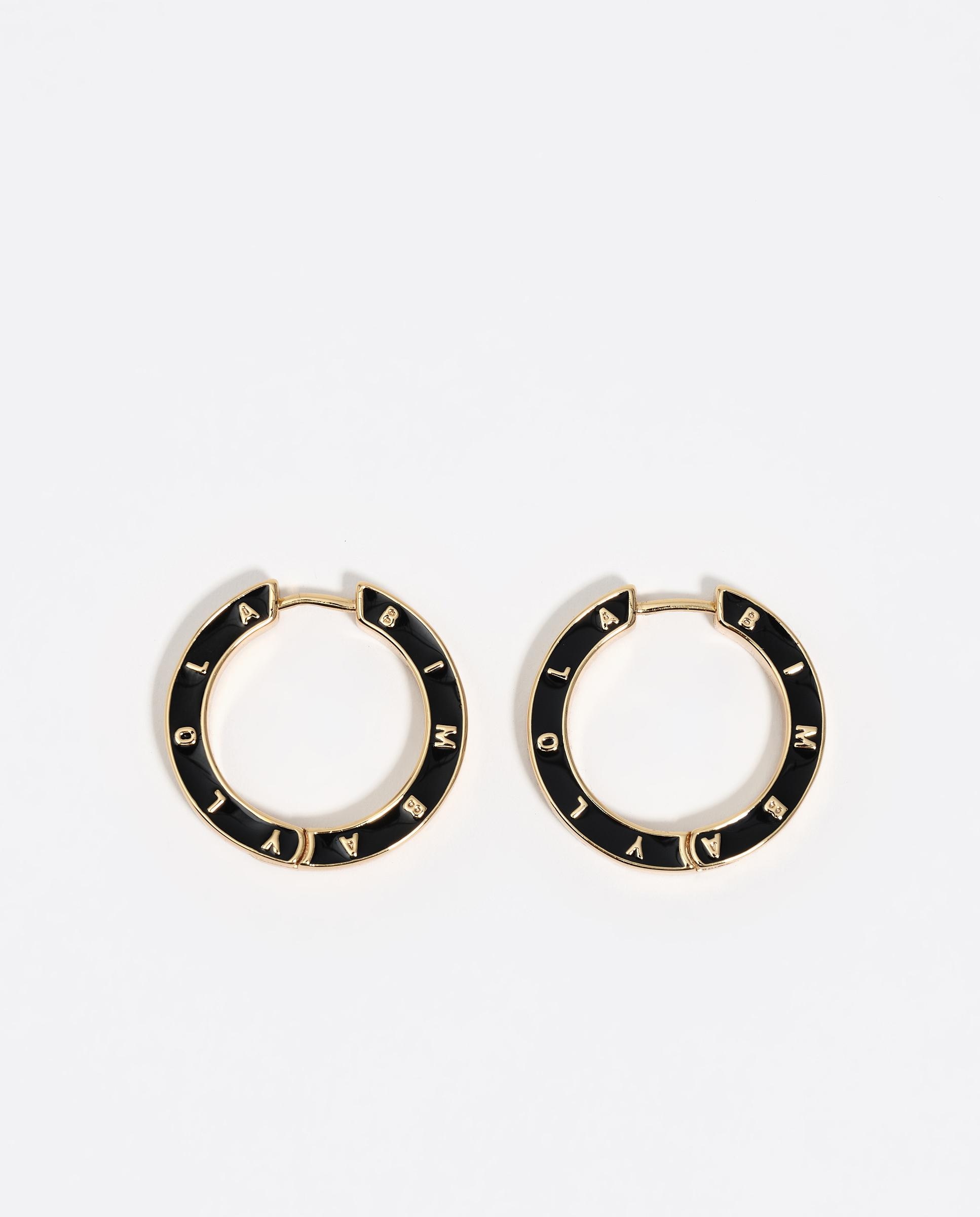 Imagem 0 de Brincos de Aro com Logo em Preto