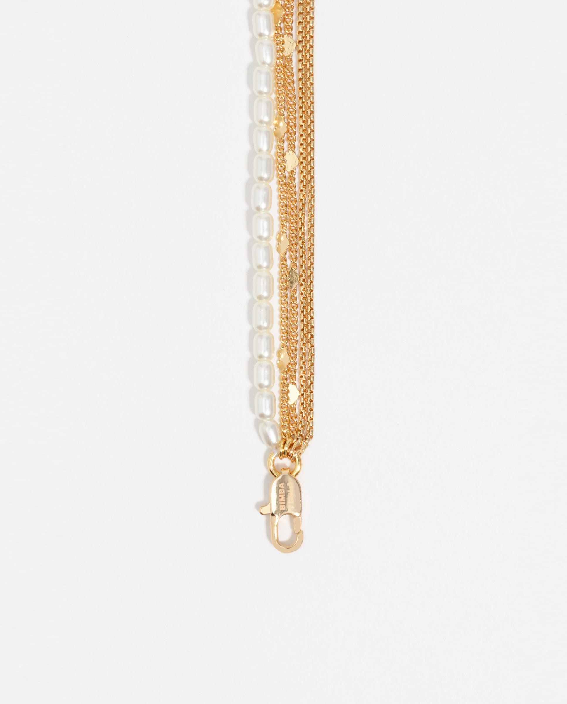 Collar multicadenas logo dorado Dourado-3