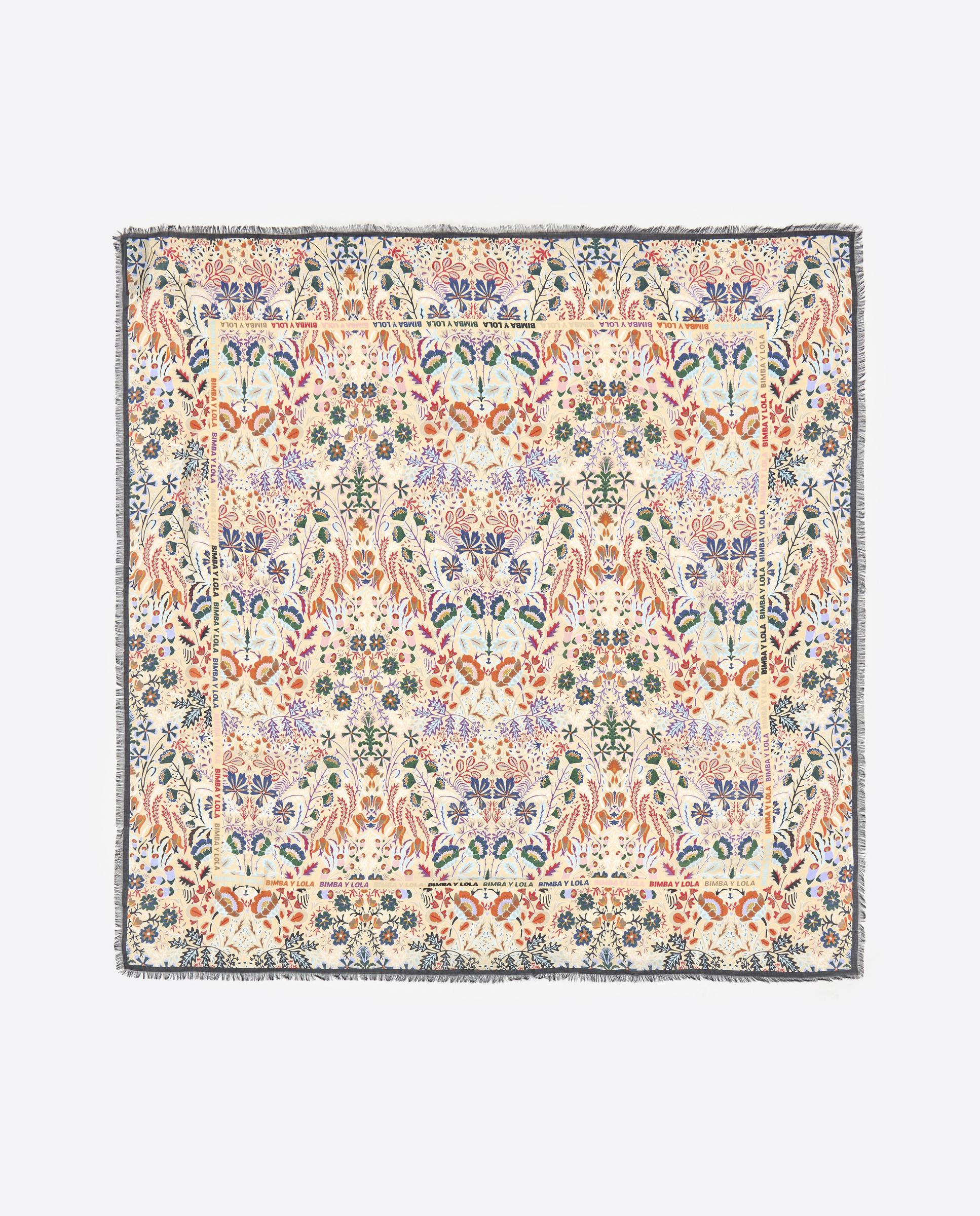 Imagem 0 de Xaile de Flores e Moldura com Logos