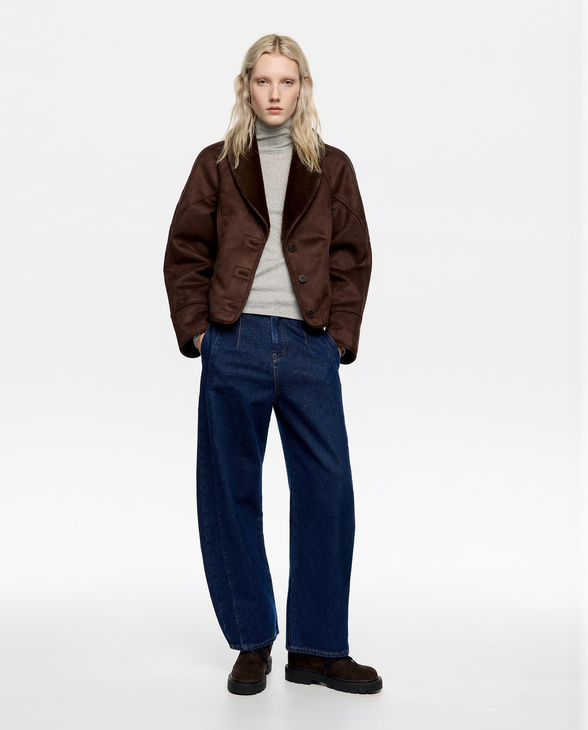 Blusão em Camurça com Pelo Interior Castanho-1