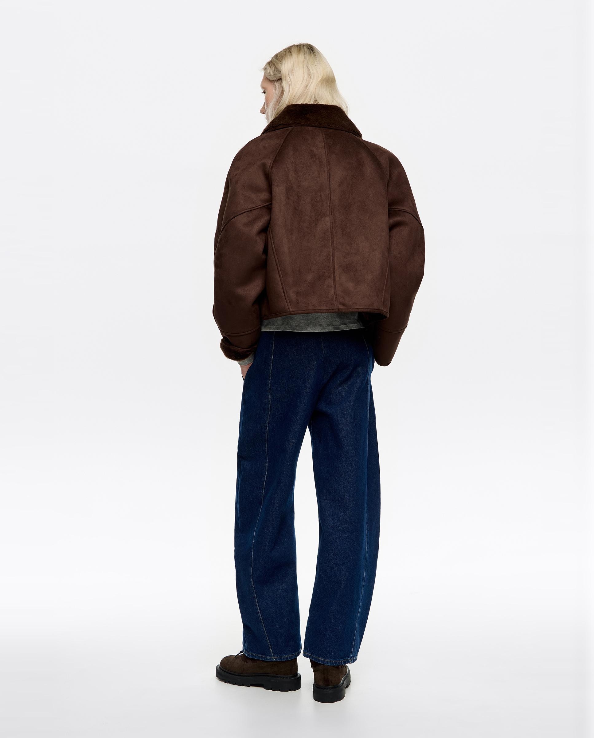 Blusão em Camurça com Pelo Interior Castanho-3