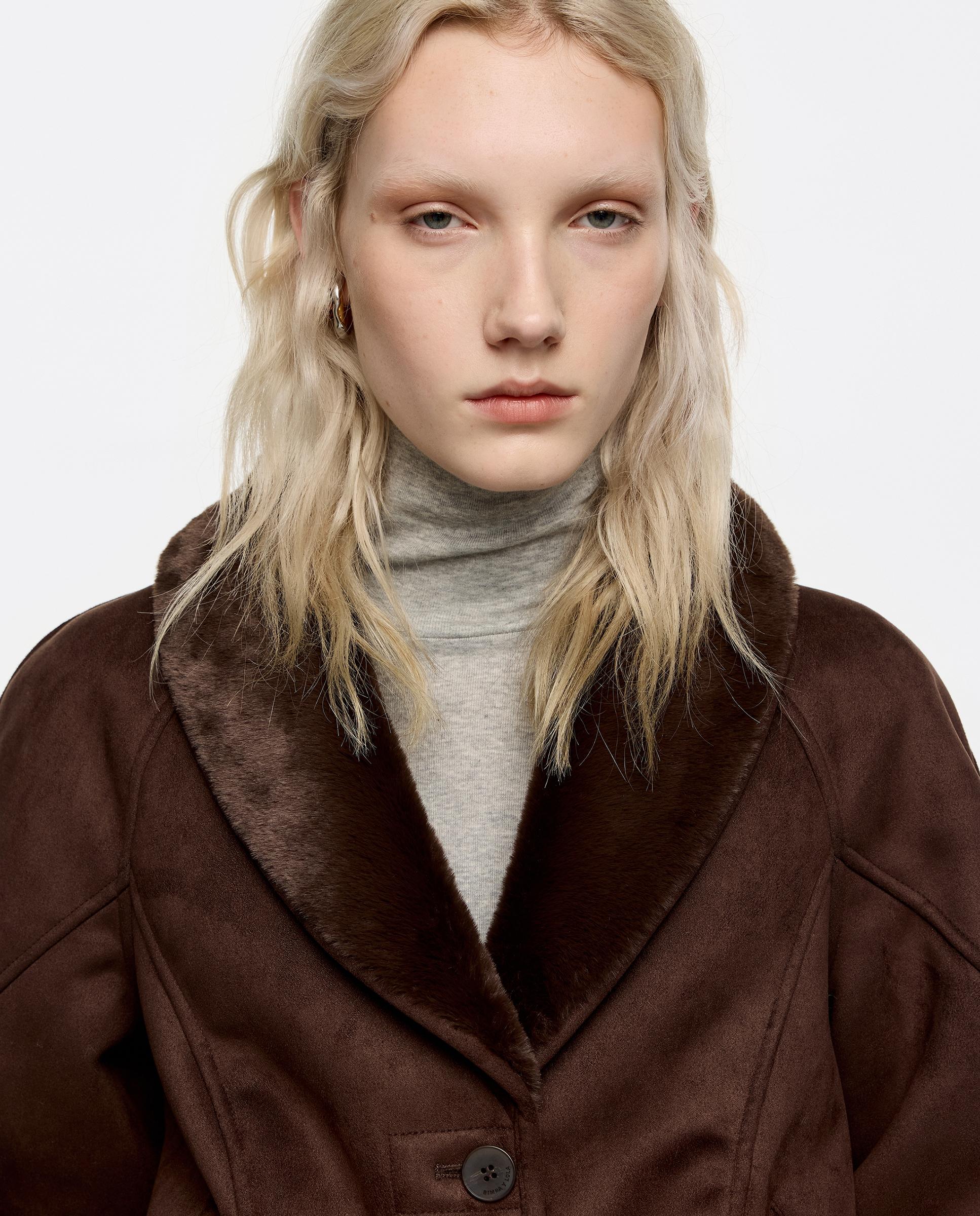 Blusão em Camurça com Pelo Interior Castanho-4