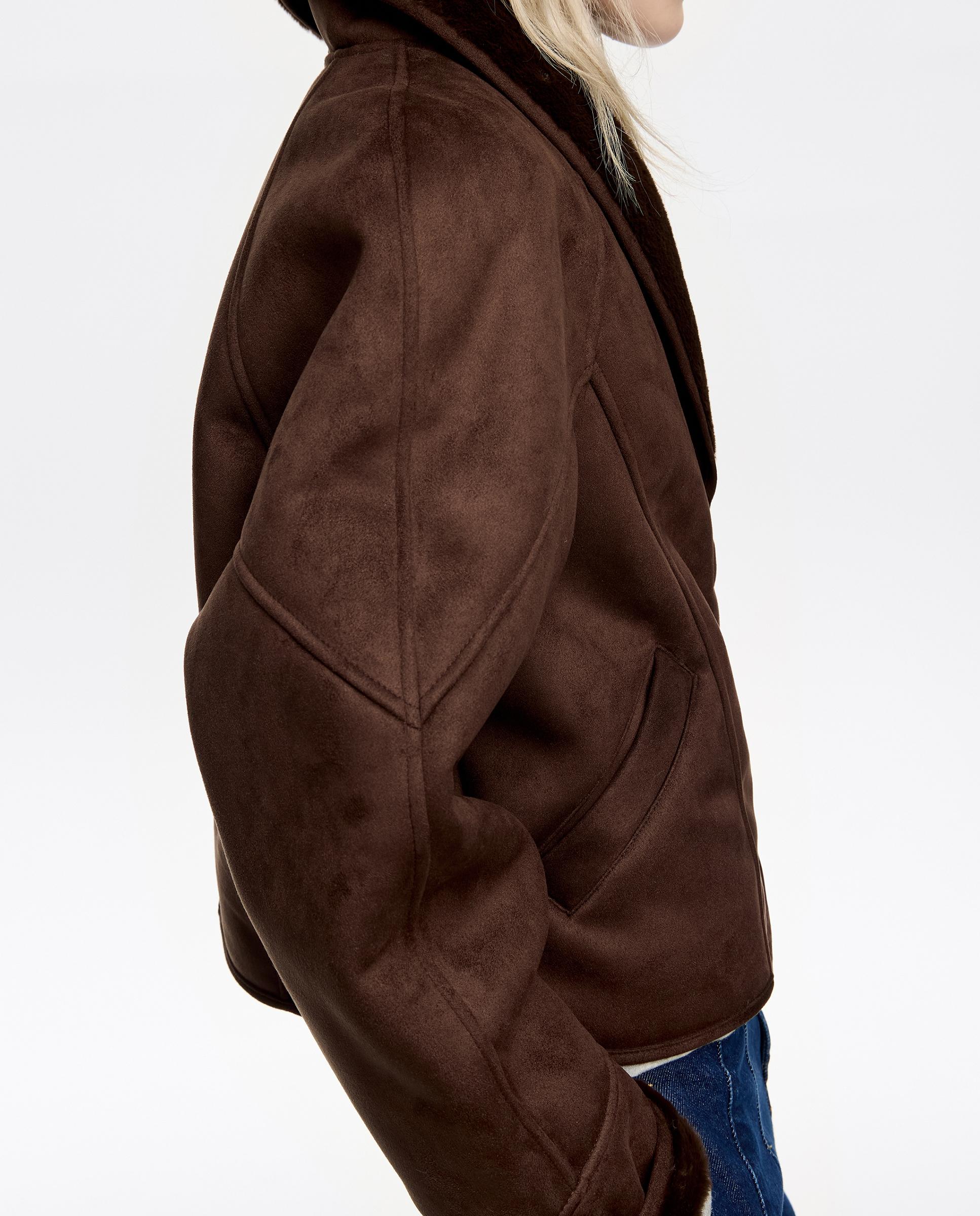 Blusão em Camurça com Pelo Interior Castanho-5