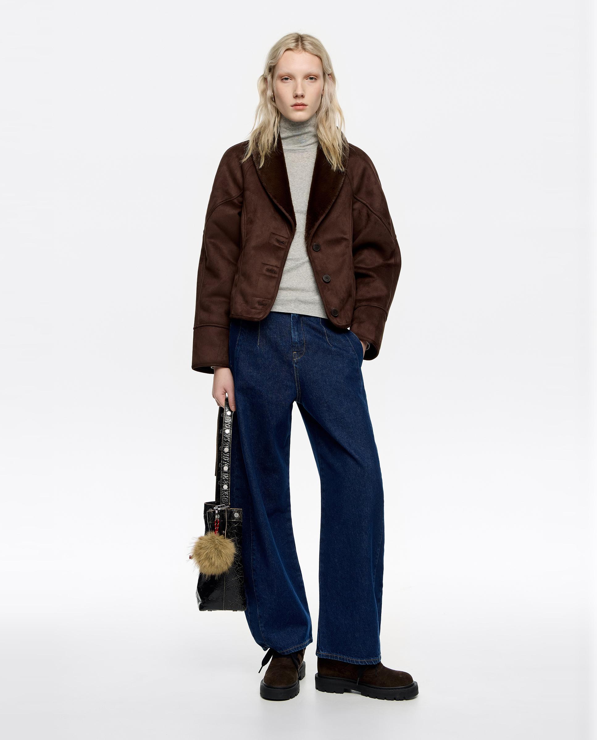 Blusão em Camurça com Pelo Interior Castanho-7