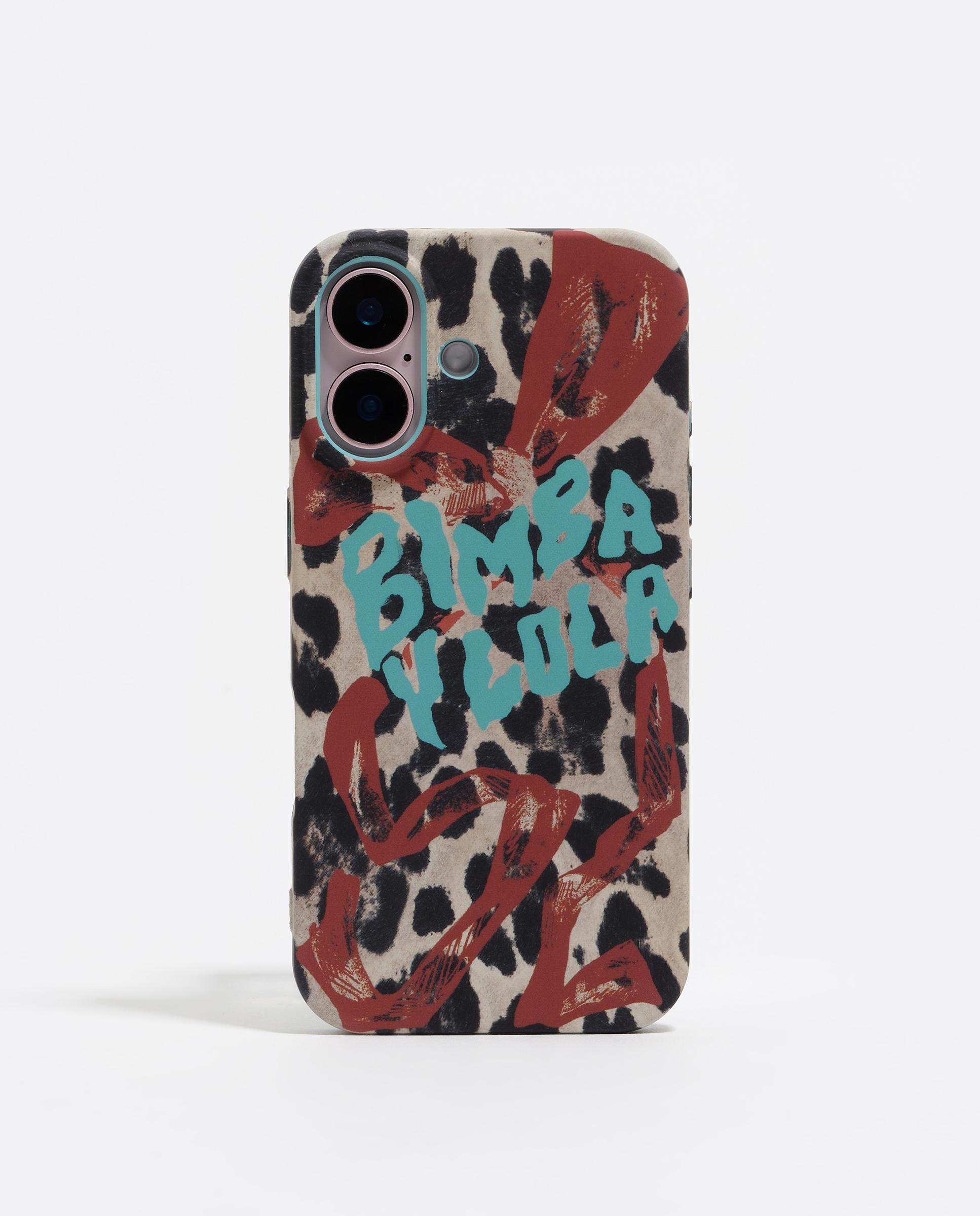 Imagem 0 de Capa para Telemóvel Rígida Iphone 16 Leopardo com Laço