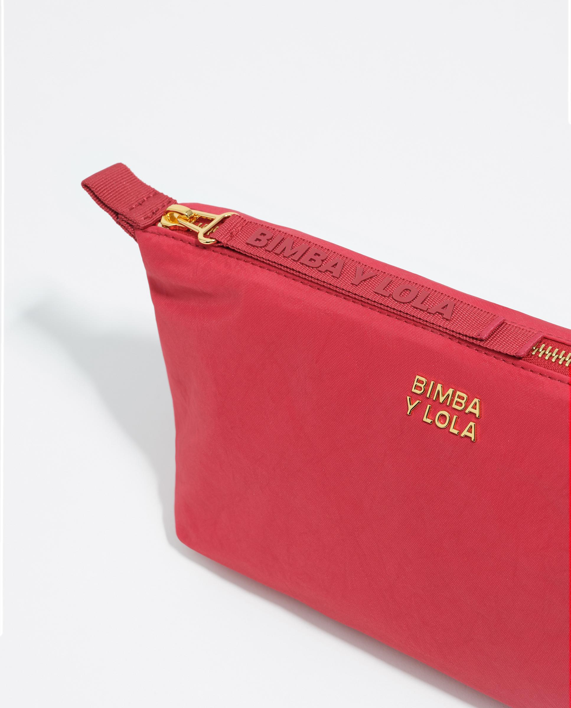 Necessaire Trapézio Médio de Nylon Vermelho-2