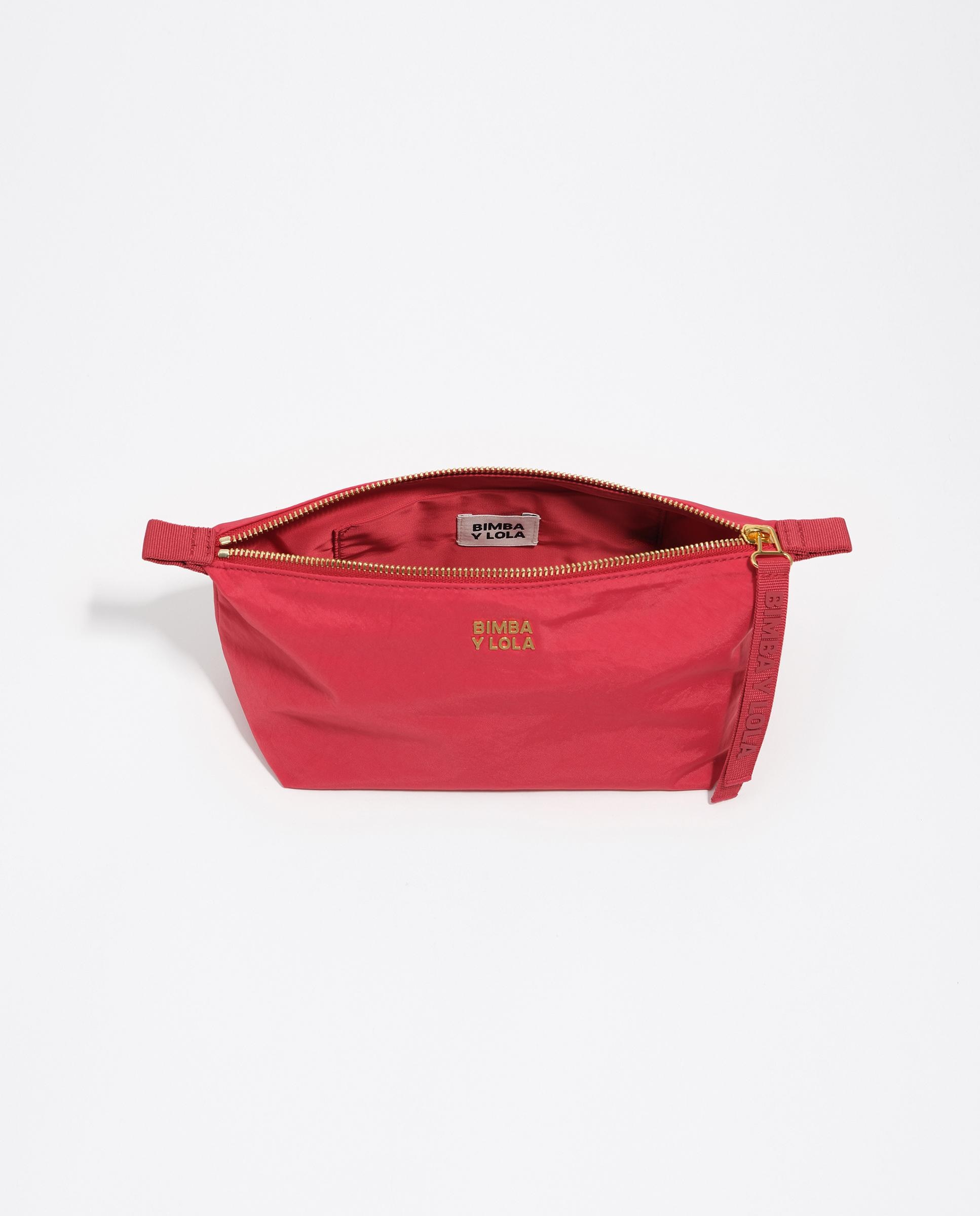 Necessaire Trapézio Médio de Nylon Vermelho-3