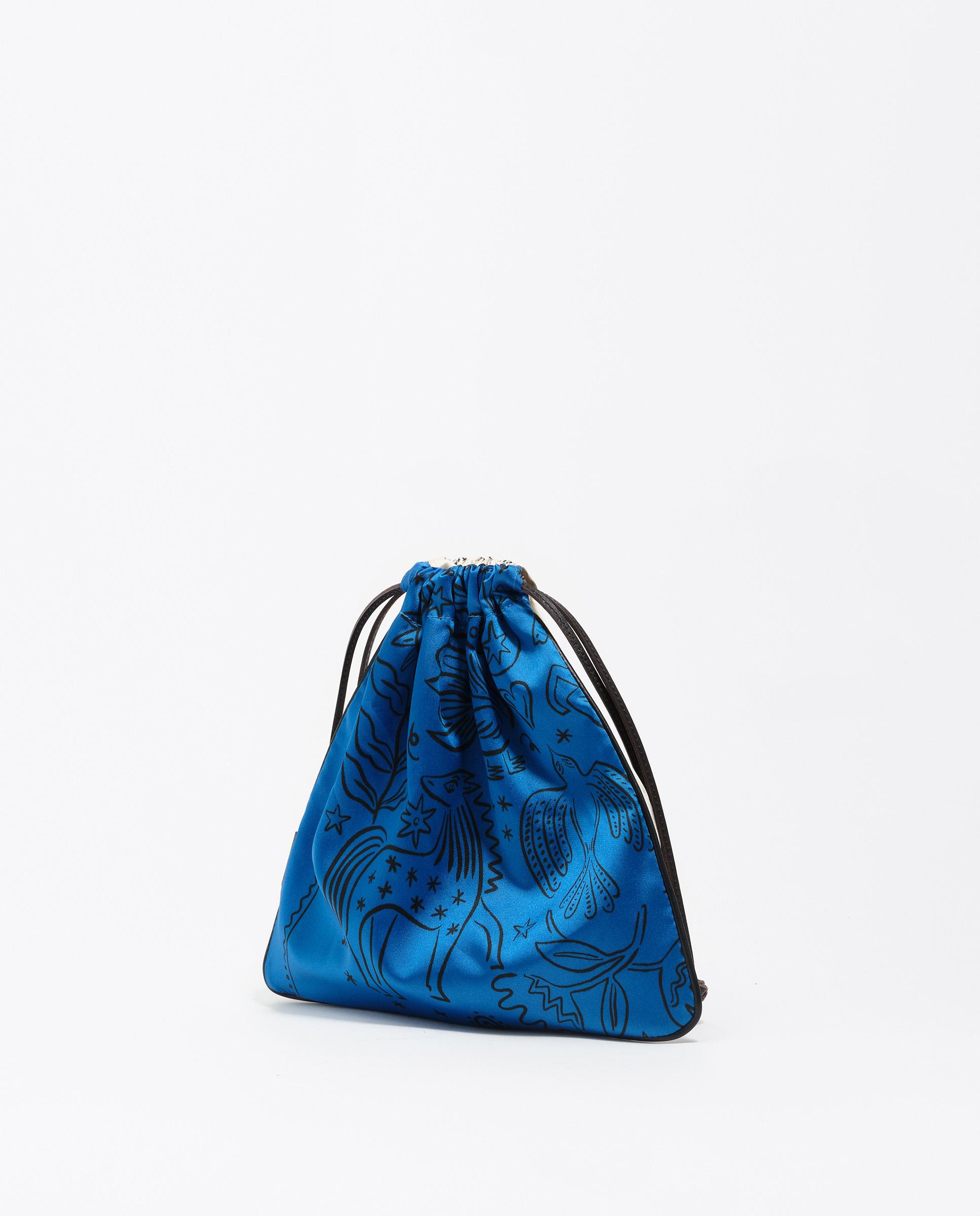 Mala de Mão Pouch Lenço Azul-4