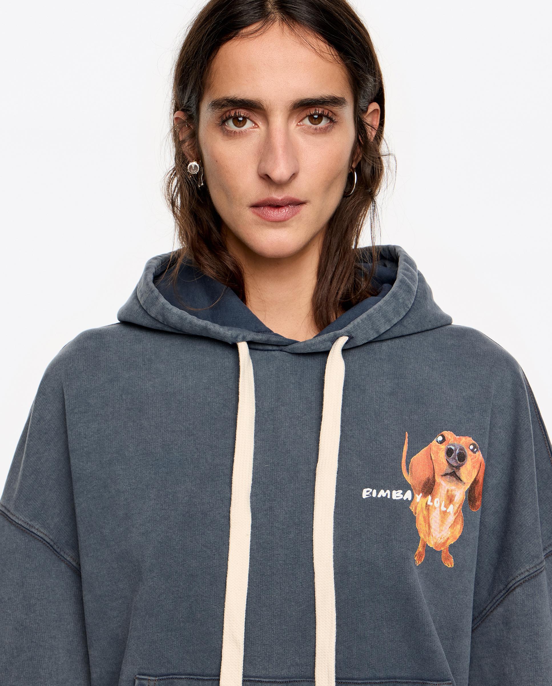 Sweatshirt com Capuz Logo Teckel Azul-4