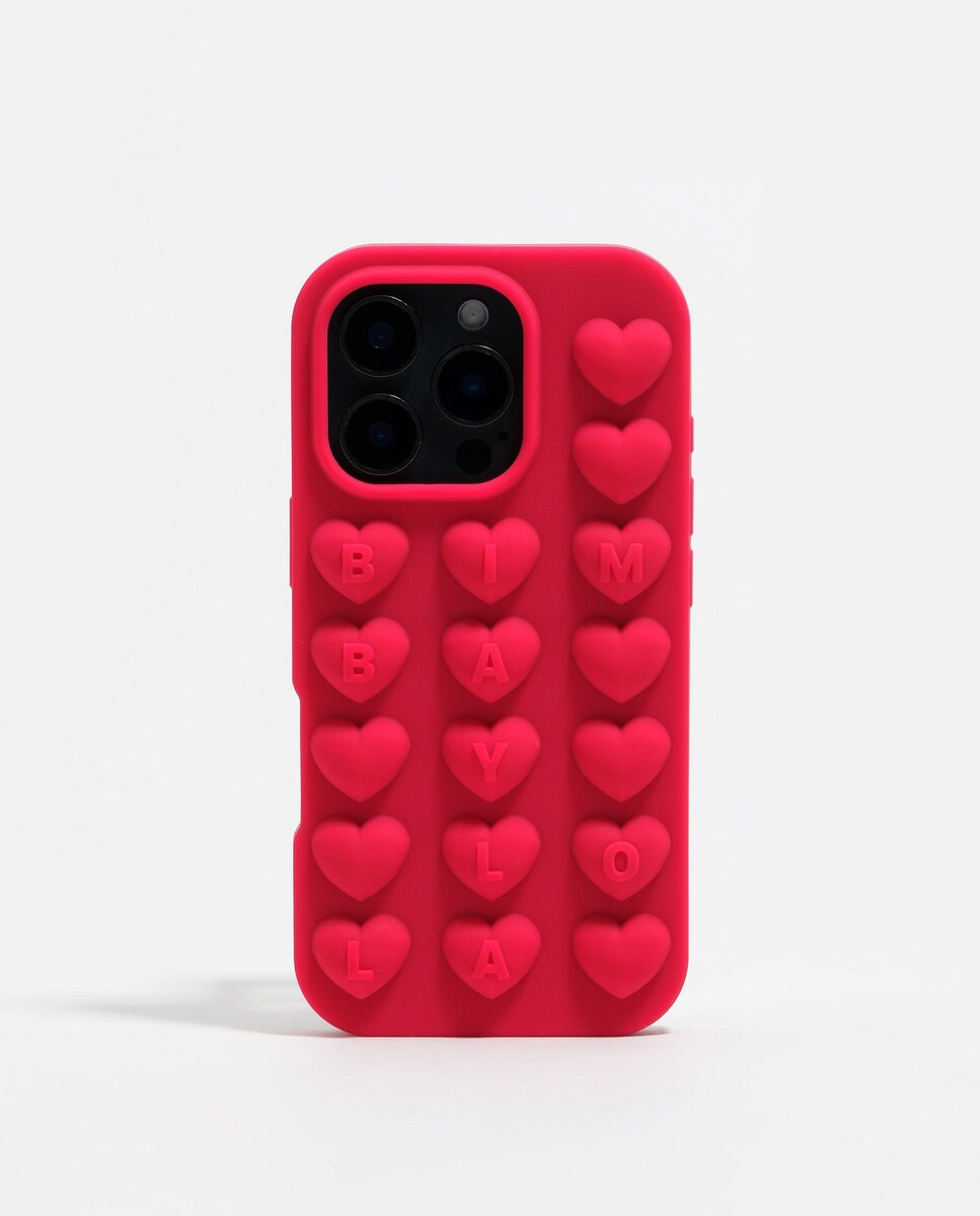 Capa de Silicone para Iphone 16 Pro em Framboesa Rosa-1