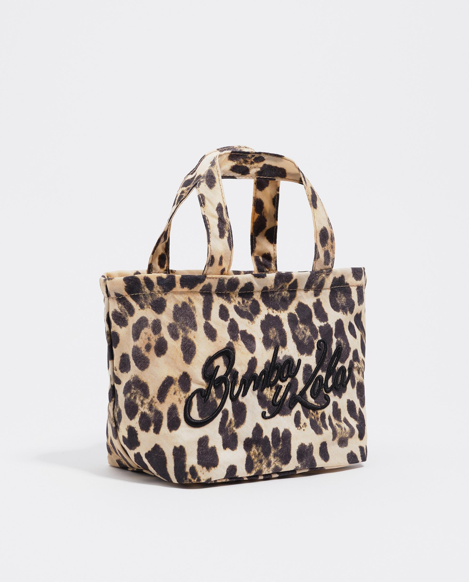 Mala de Mão em Nylon Print Leopard Natural-1