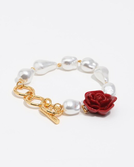 Imagem 0 de Pulseira Pérolas Rosa Vermelha