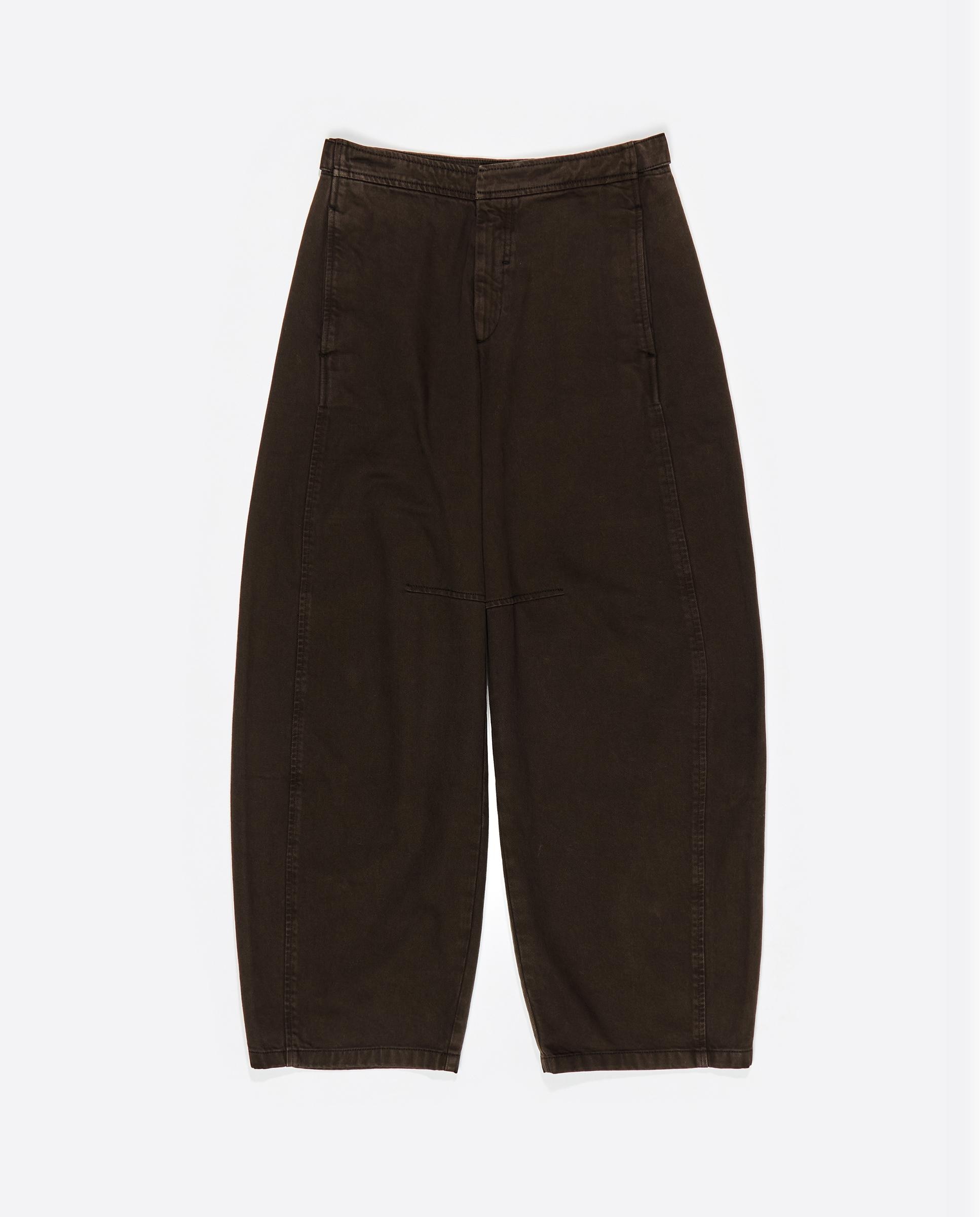 Calças com Corte a Direito Barrel Denim Castanho-escuro-6