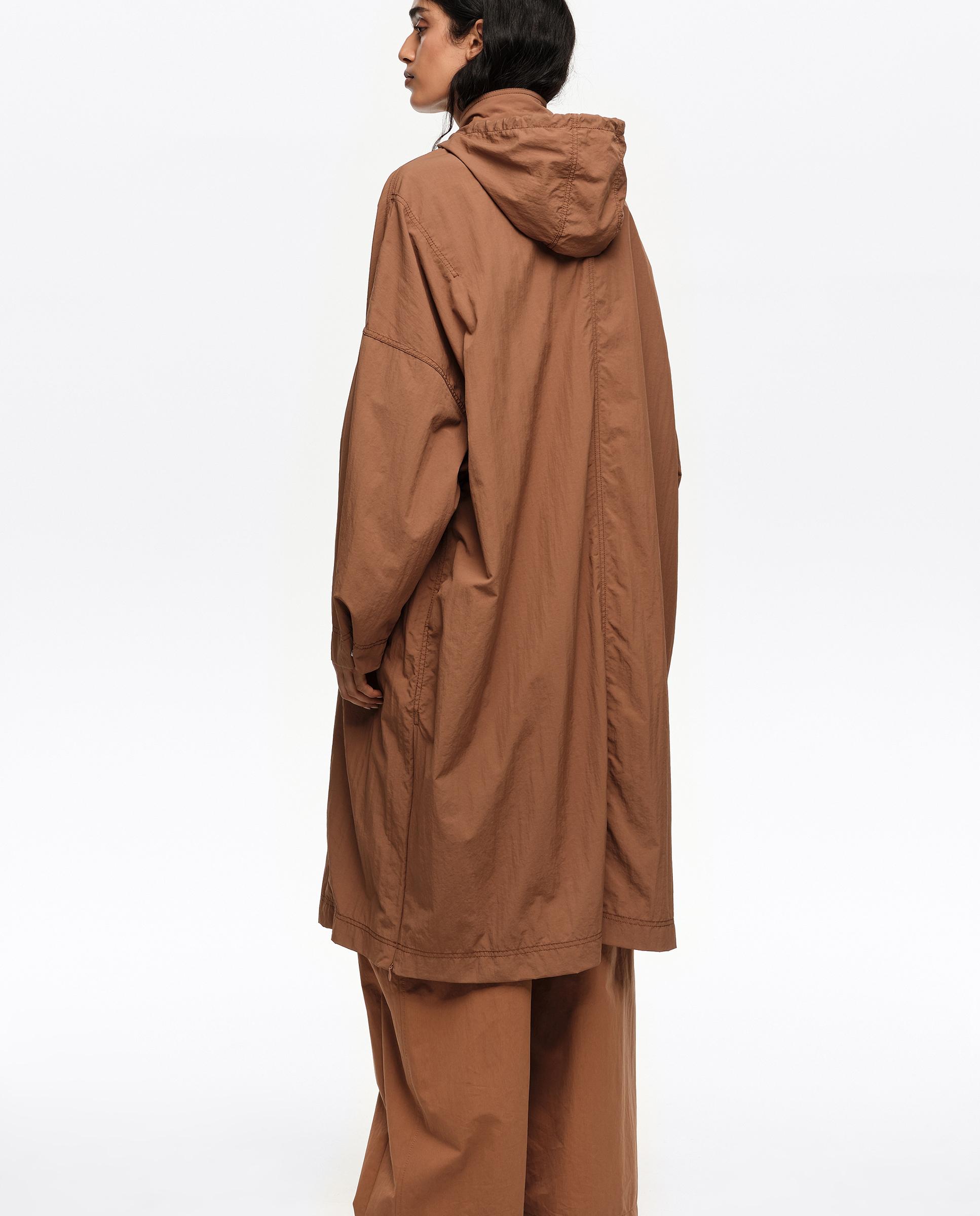 Gabardina de mujer fluida larga Castanho-claro-5