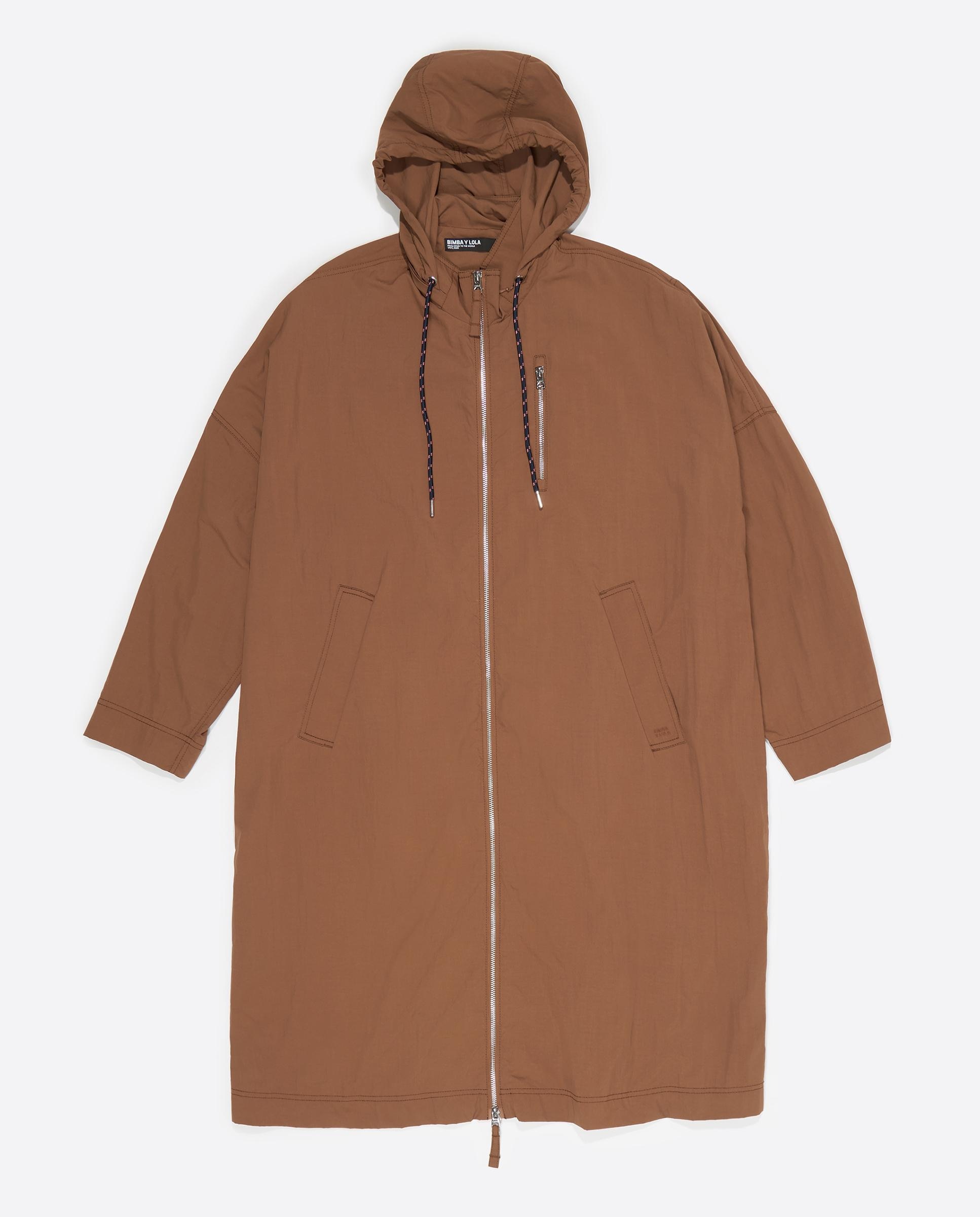 Gabardina de mujer fluida larga Castanho-claro-6