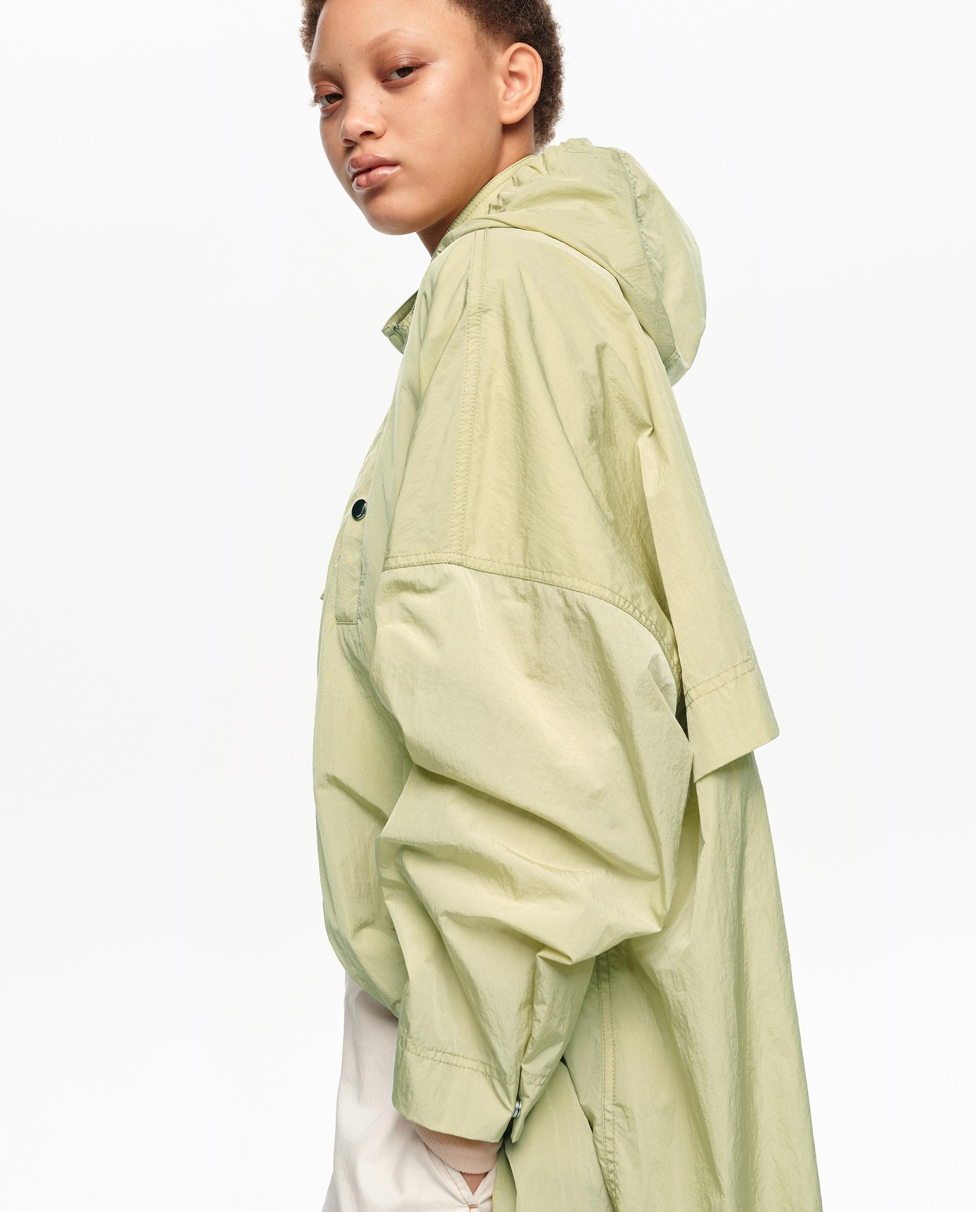 Gabardina Fluida Comprida Verde-claro-3