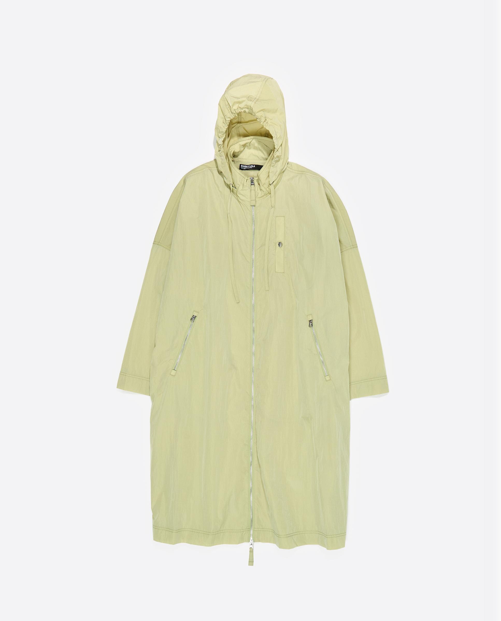 Gabardina Fluida Comprida Verde-claro-6