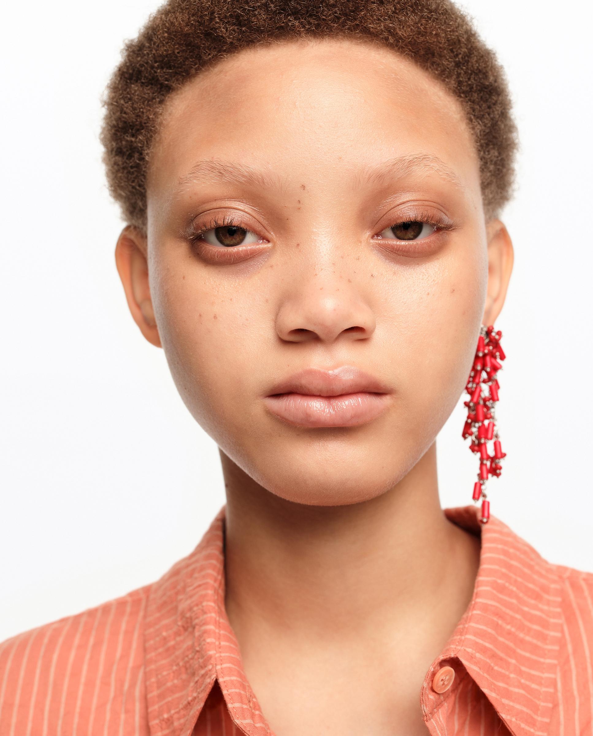 Camisa em Algodão com Textura Laranja-forte-2