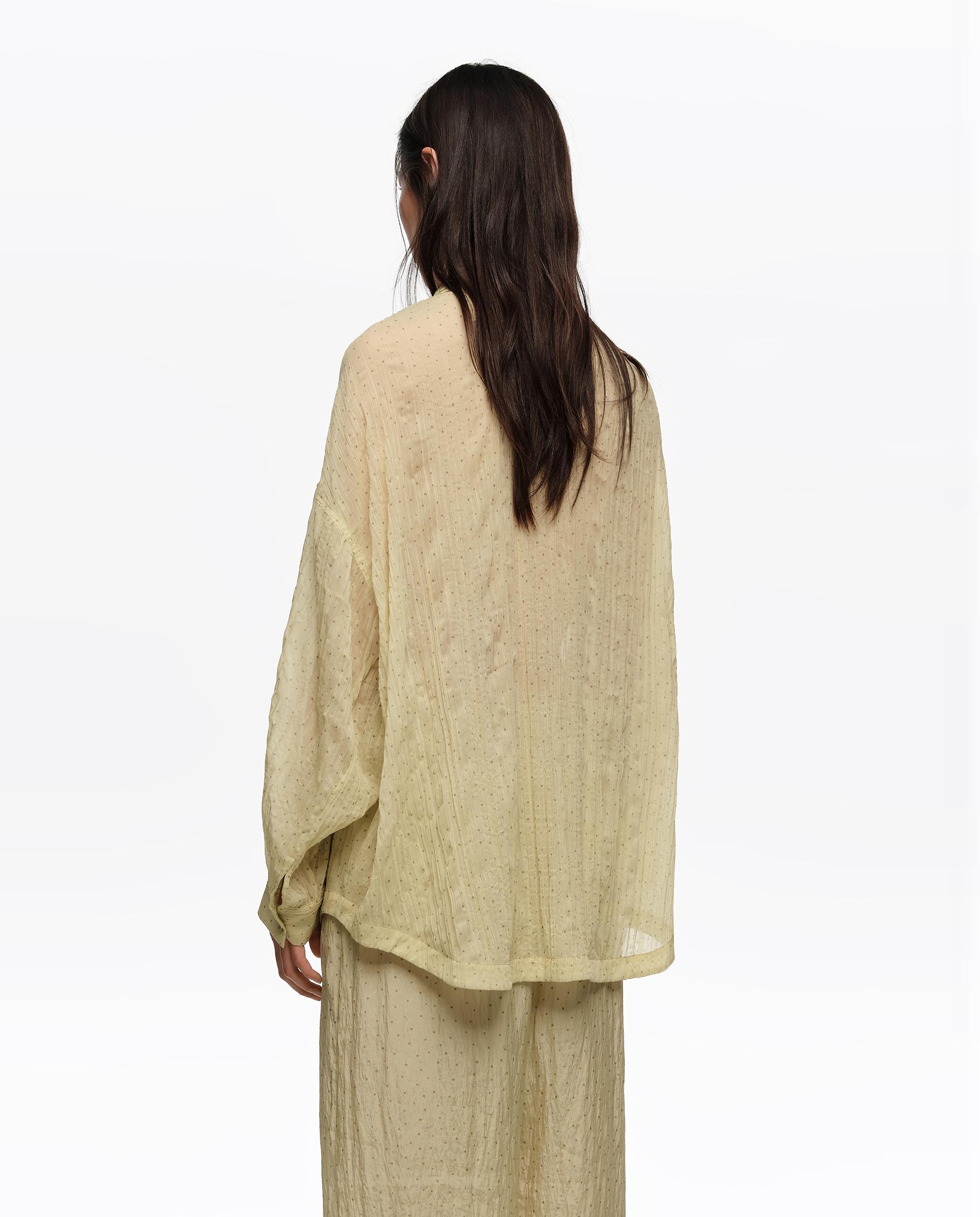 Camisa Oversize Plissada Dots Mini Verde-claro-4