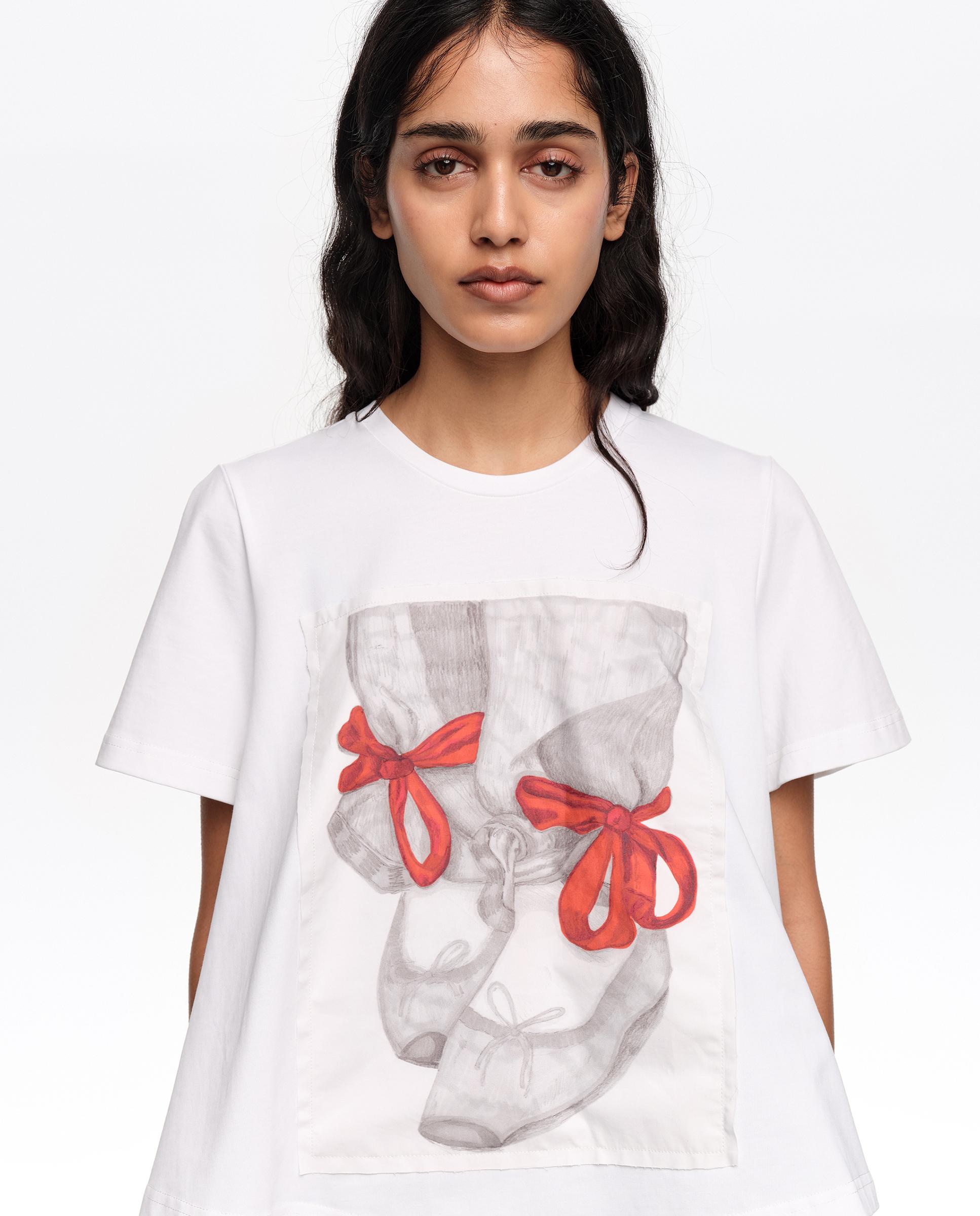 T-shirt Linha a com Logo Branco-2