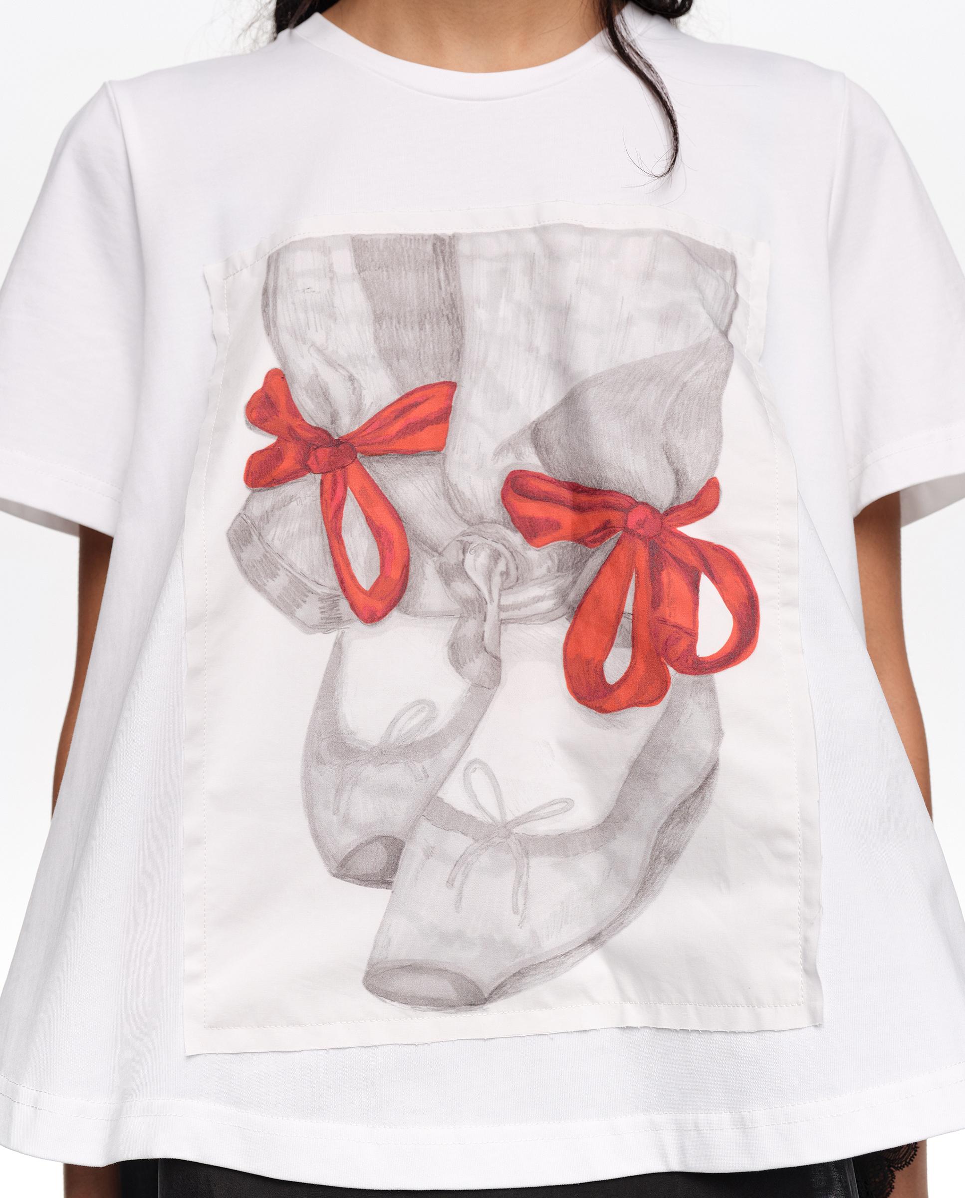 T-shirt Linha a com Logo Branco-3