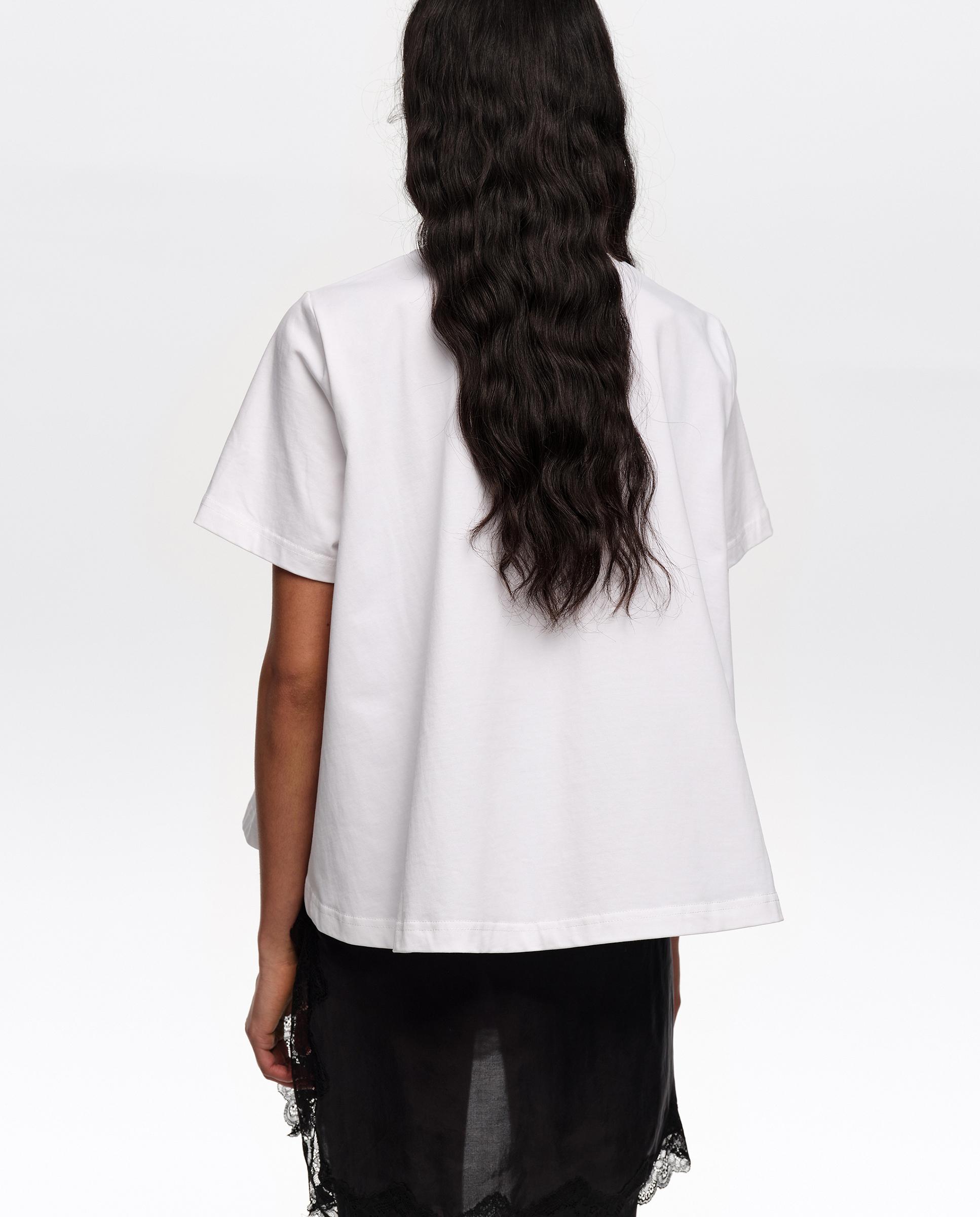 T-shirt Linha a com Logo Branco-5