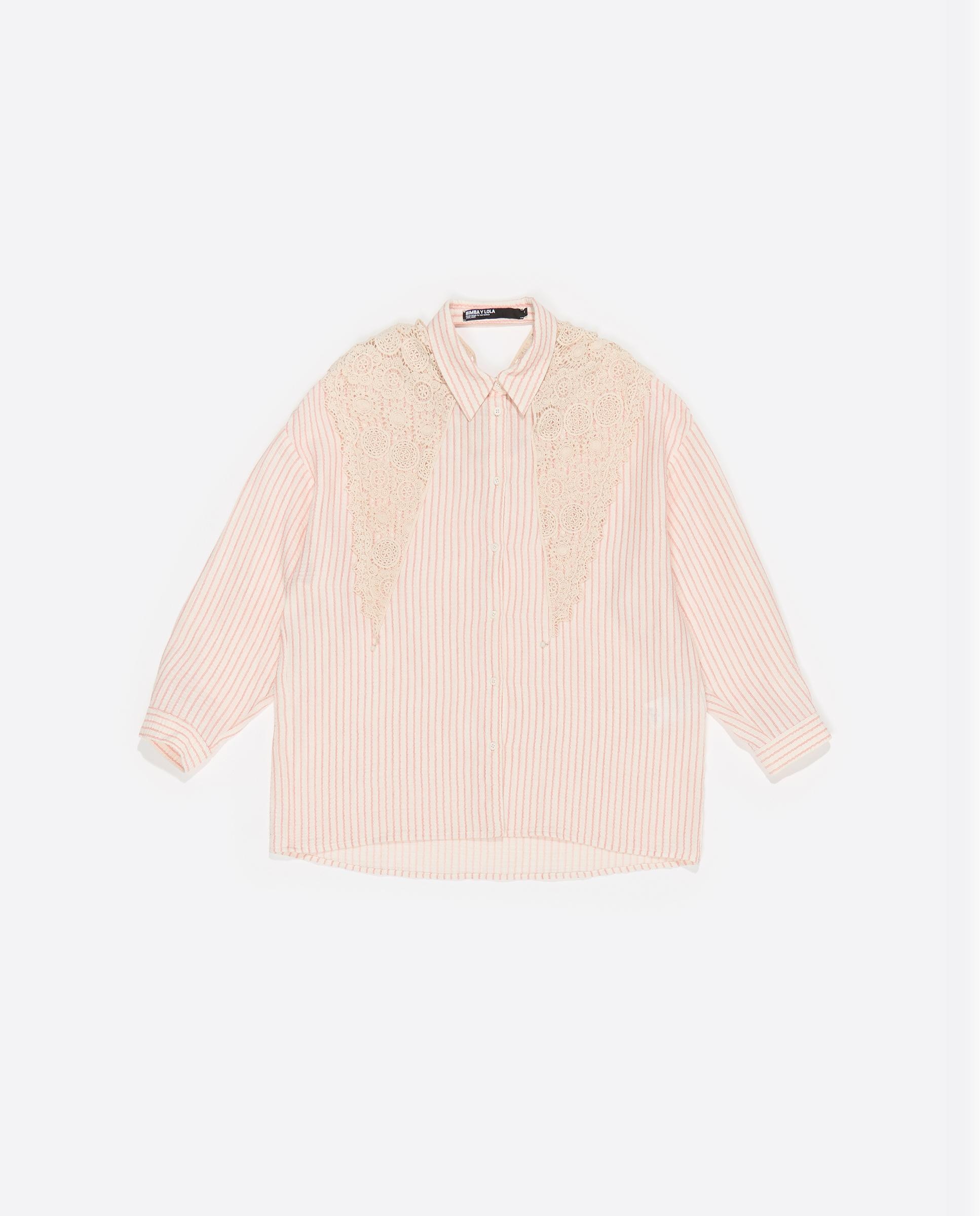 Camisa em Algodão 100% Às Riscas Cru-7