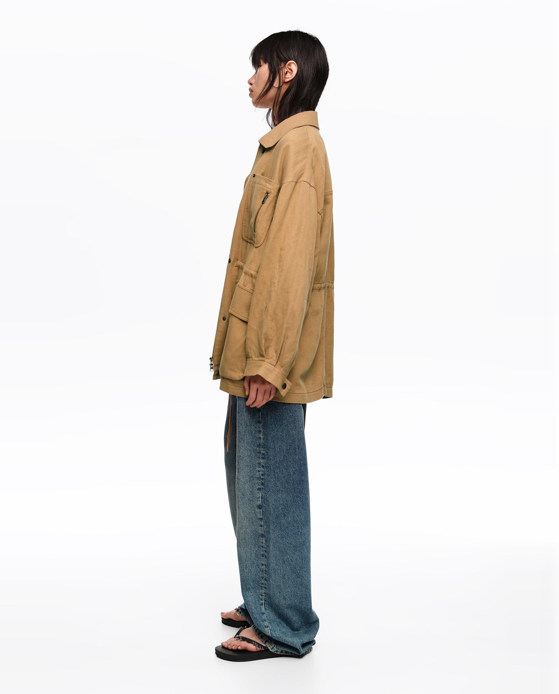 Blusão com Cintura Ajustável Camel-4