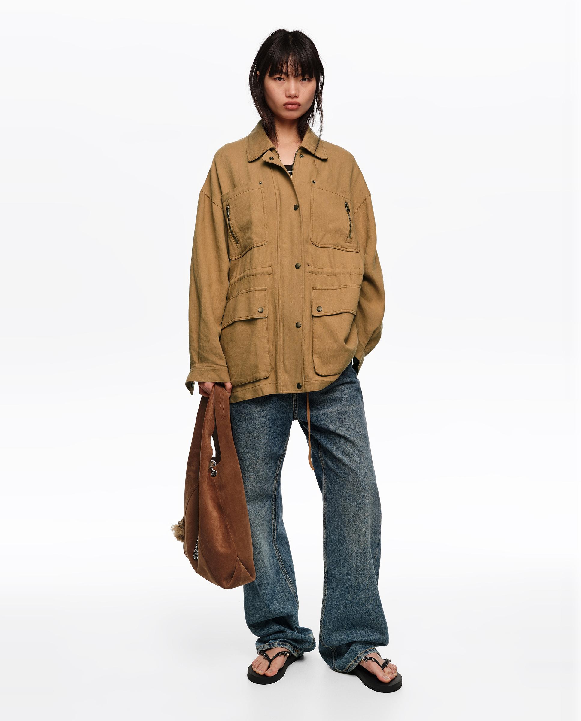 Blusão com Cintura Ajustável Camel-6