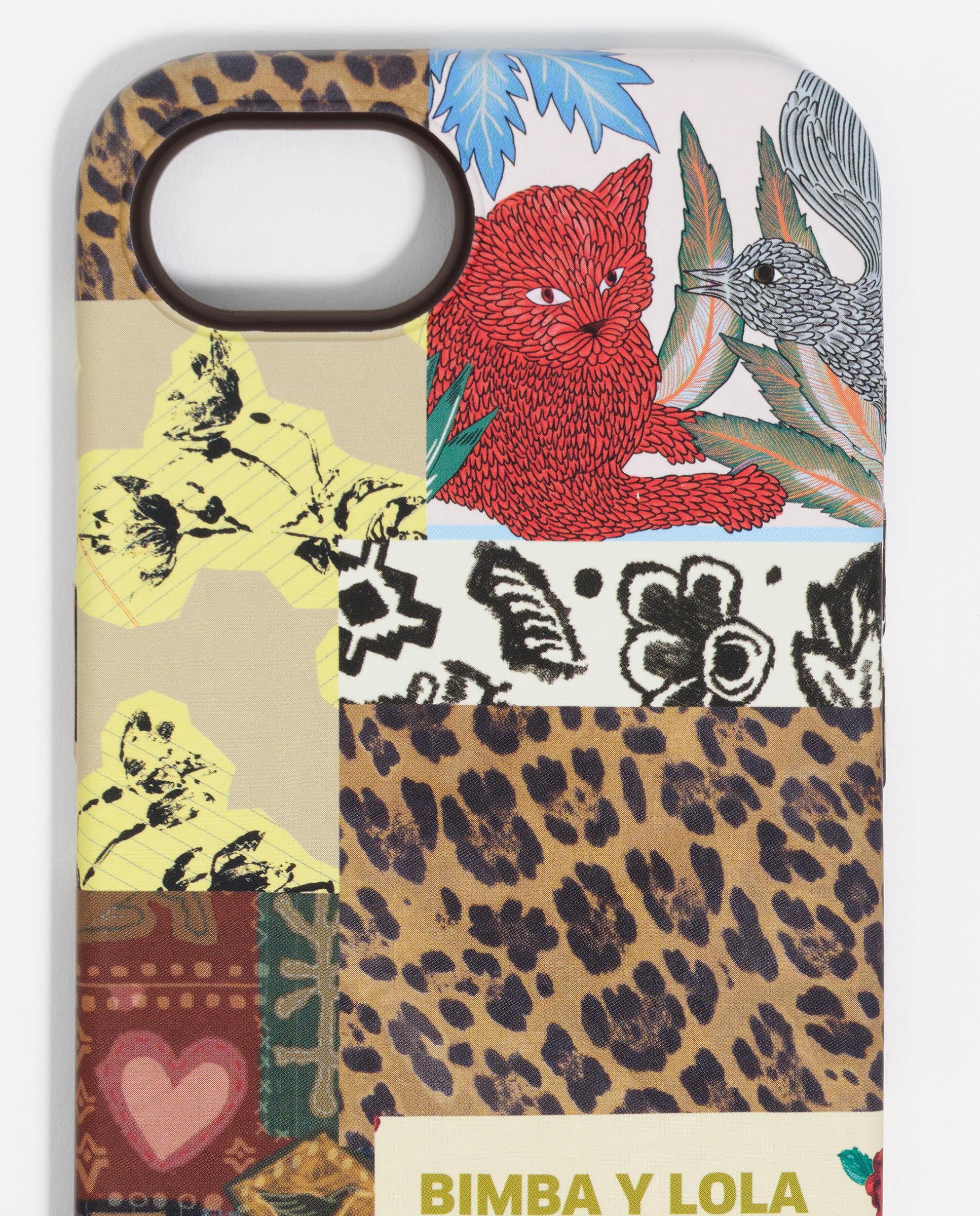 Capa Rígida Iphone 16e Patchwork com Cabo Castanho-2