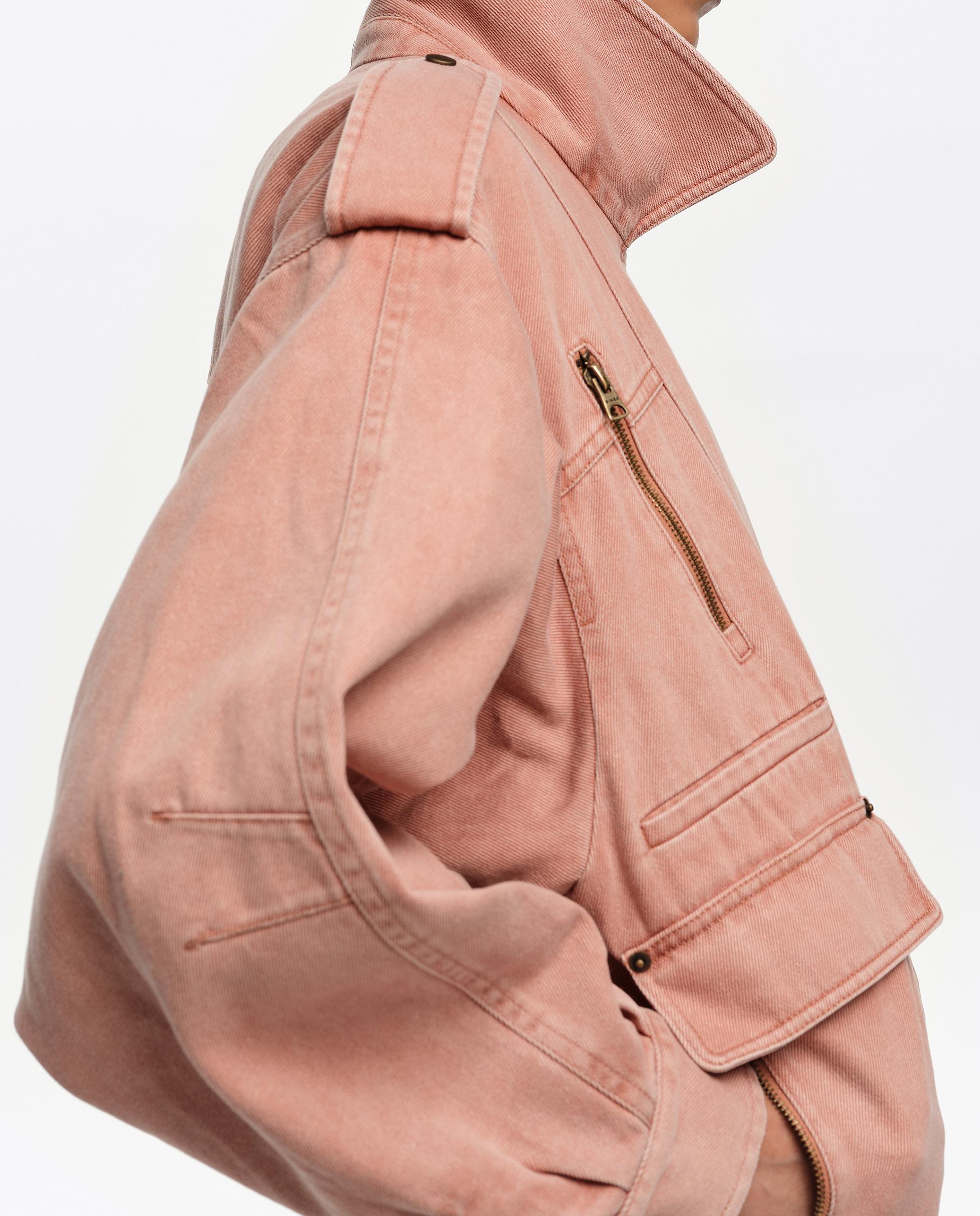 Blusão Jeans Cruzado Denim Laranja-4