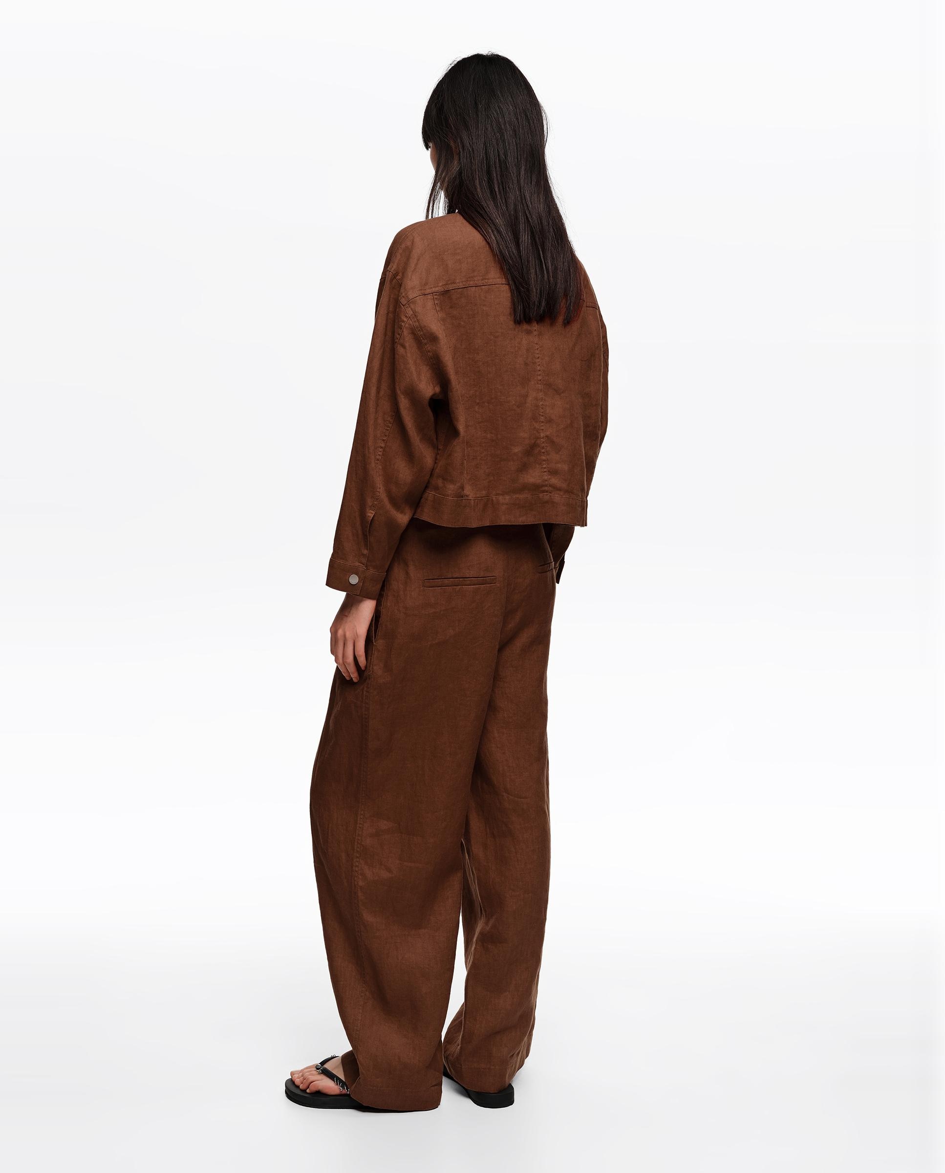 Blusão em Linho 100% Castanho-3
