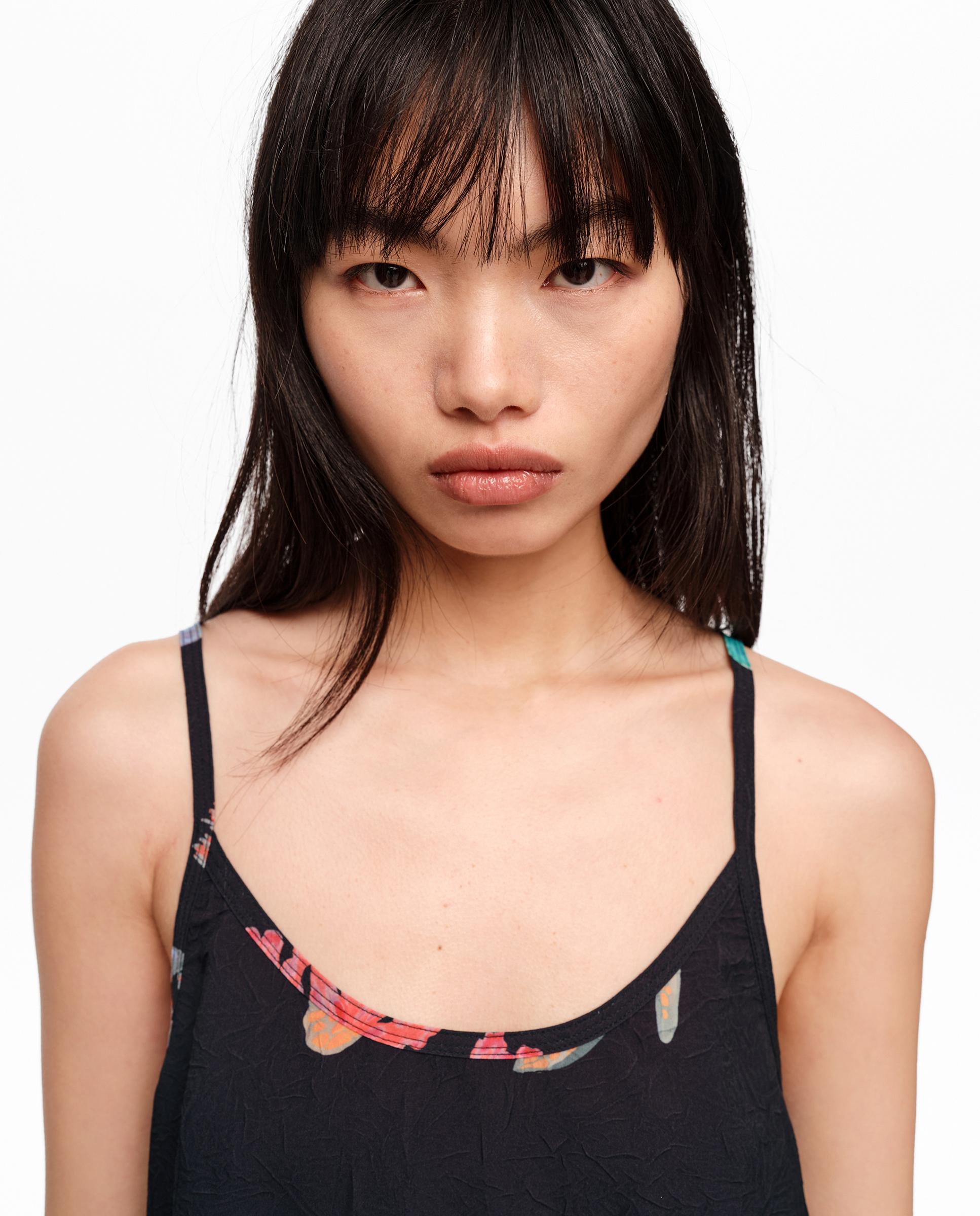 Top com Estampado e Alças Ajustáveis Preto-2