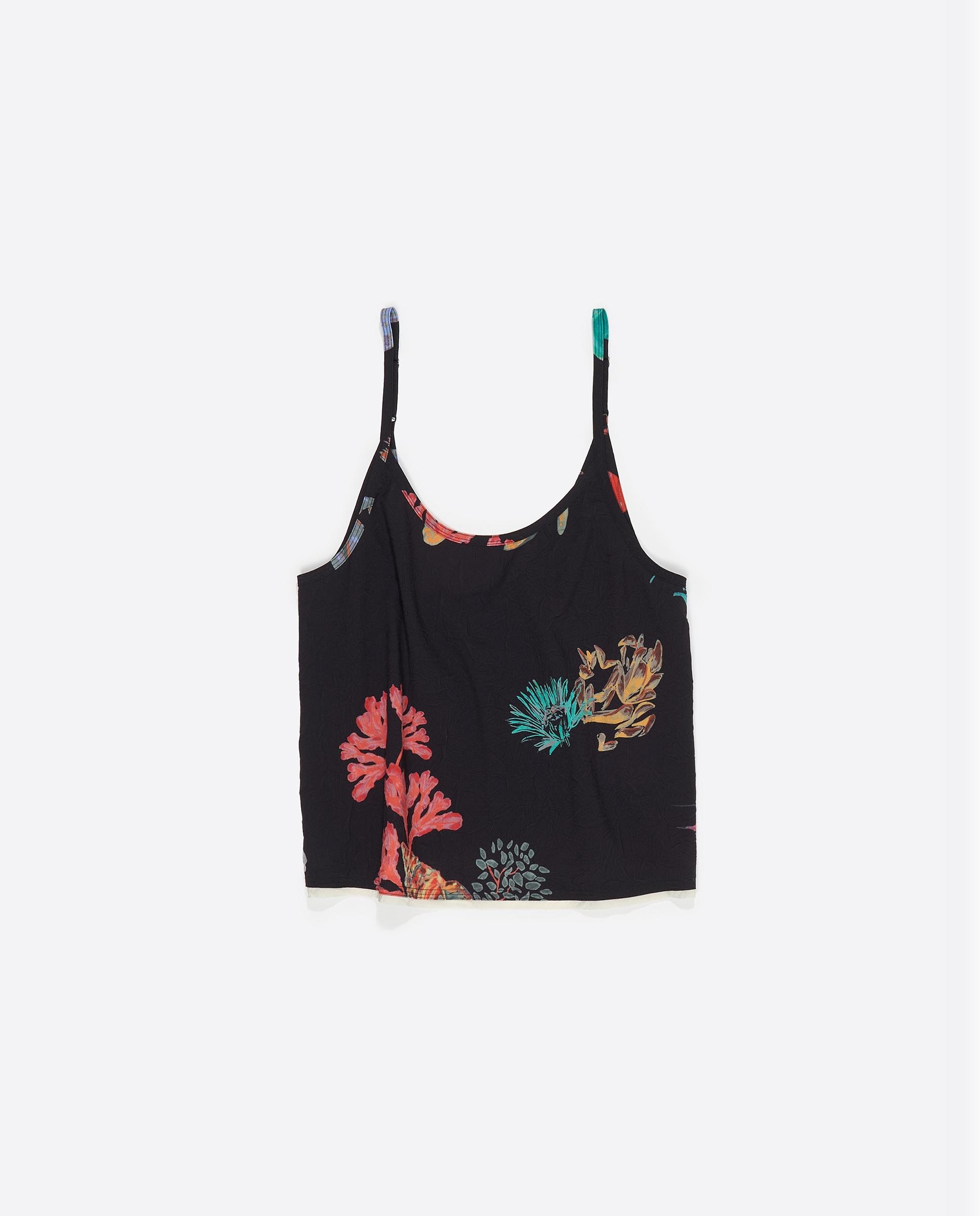 Top com Estampado e Alças Ajustáveis Preto-5