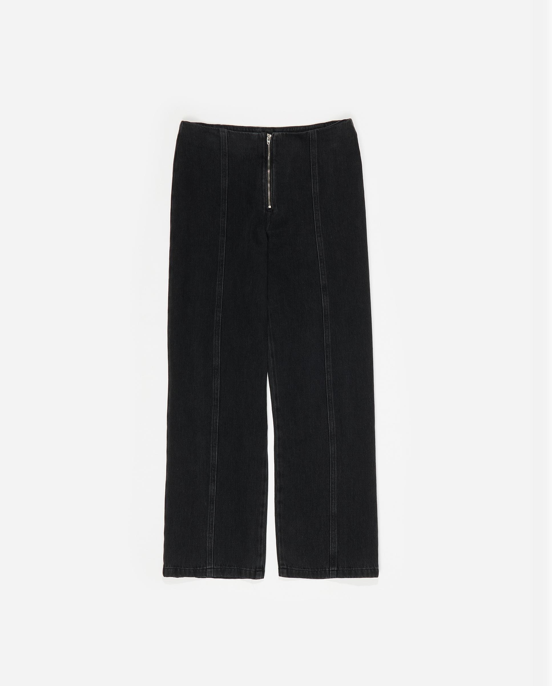 Imagem 0 de Calças Retas com Fecho Zip Denim