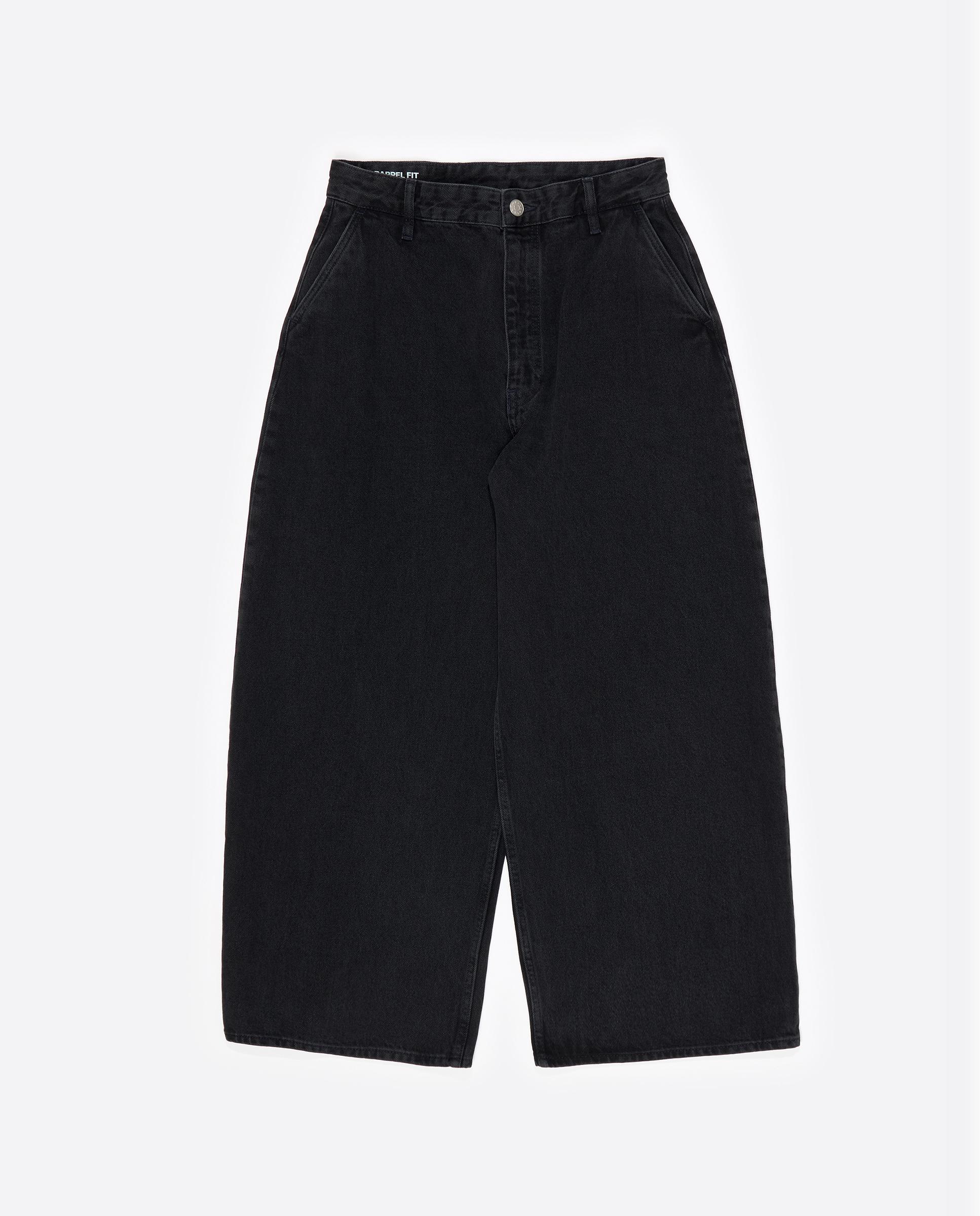 Calças Retas Denim Wide Leg Preto-6