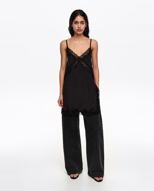 Imagem 0 de Calças Retas Denim Wide Leg